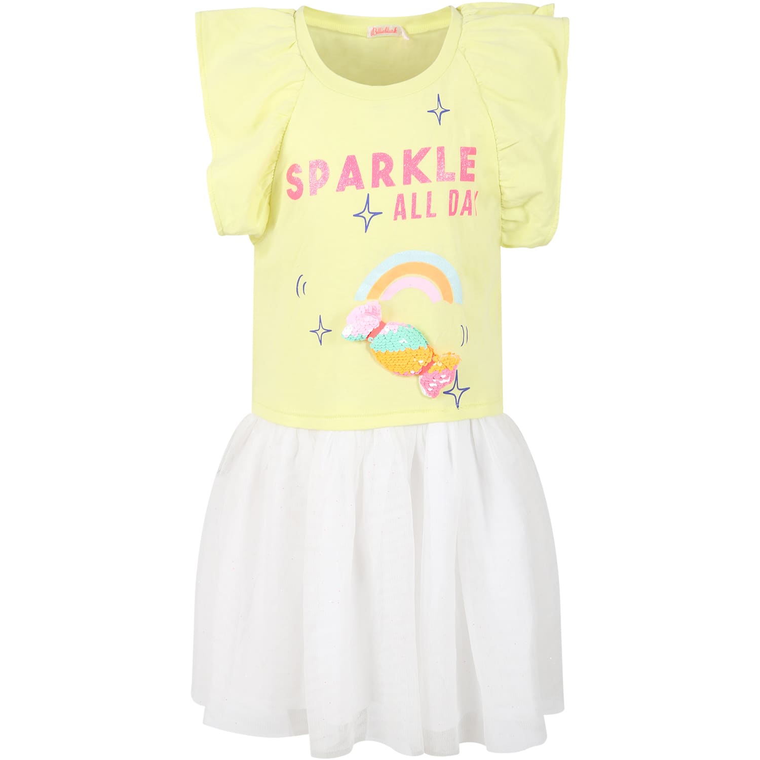 Billieblush Kids' Multicolor Dress For Girl With Candy And Sparkle All Day Writing