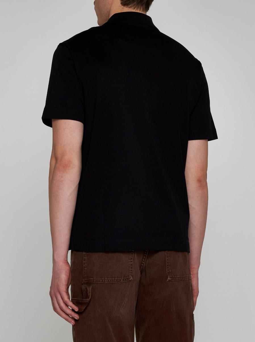 Shop Givenchy Logo Cotton Polo Shirt In Black