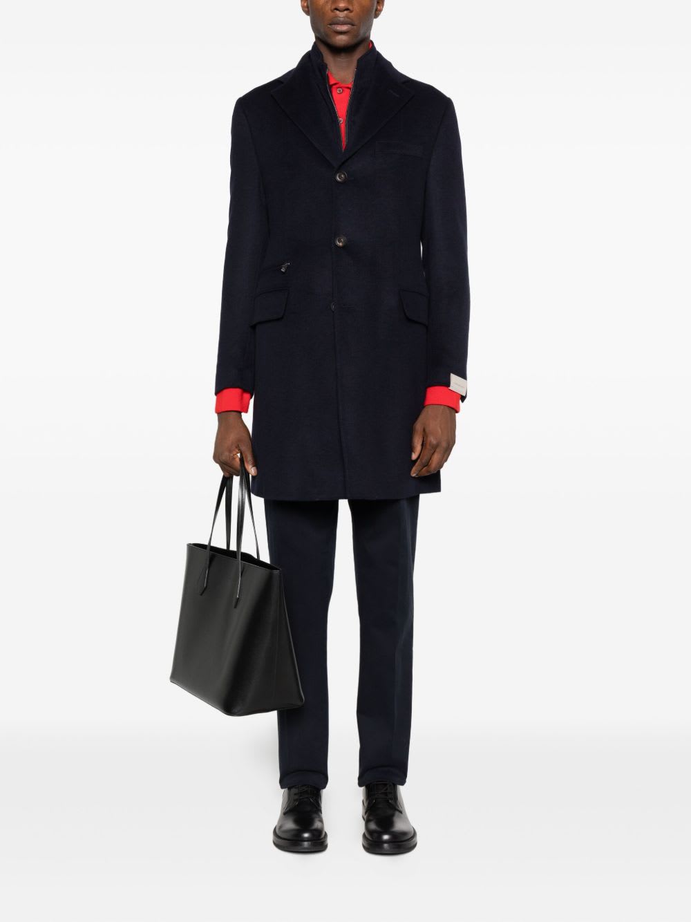 Corneliani Single-breasted Coat In Black