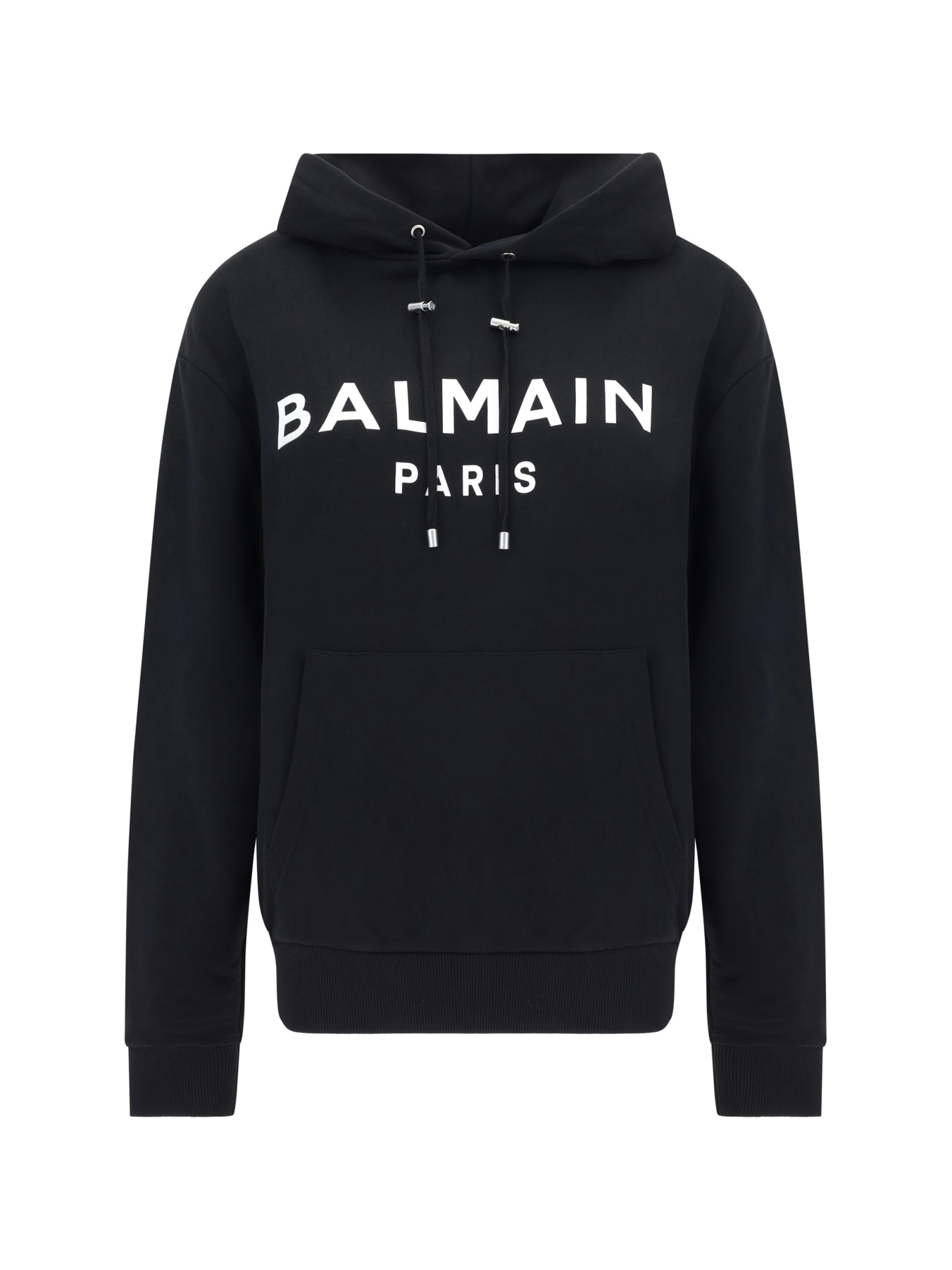 Shop Balmain Hoodie In Eab Noir Blanc