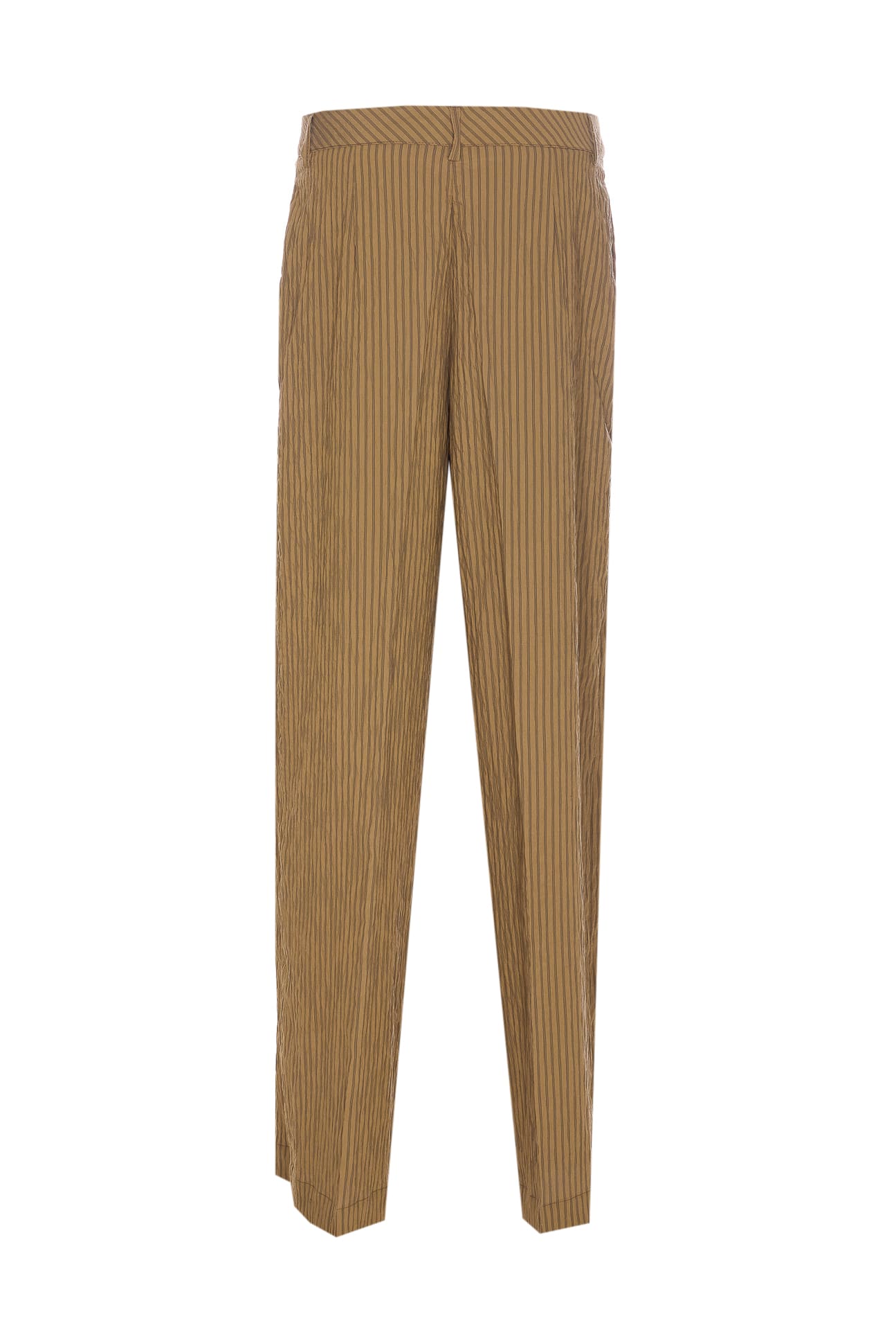 Liu •jo Trousers Featuring Belt Loops And Striped Pattern In Brown