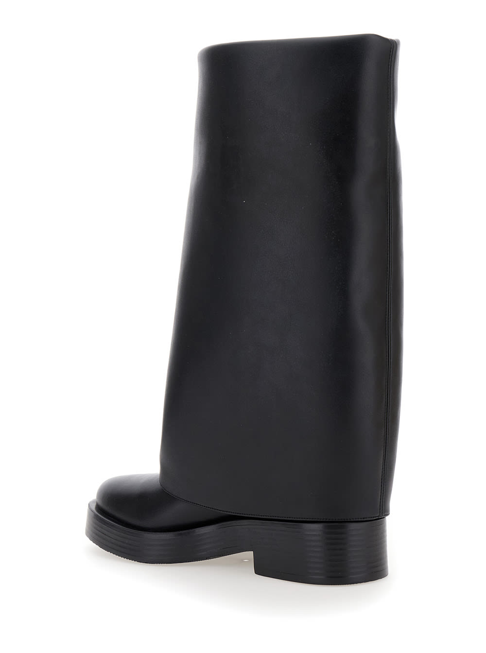 Shop Casadei Charlie Black Multi-layer Boots In Leather Woman