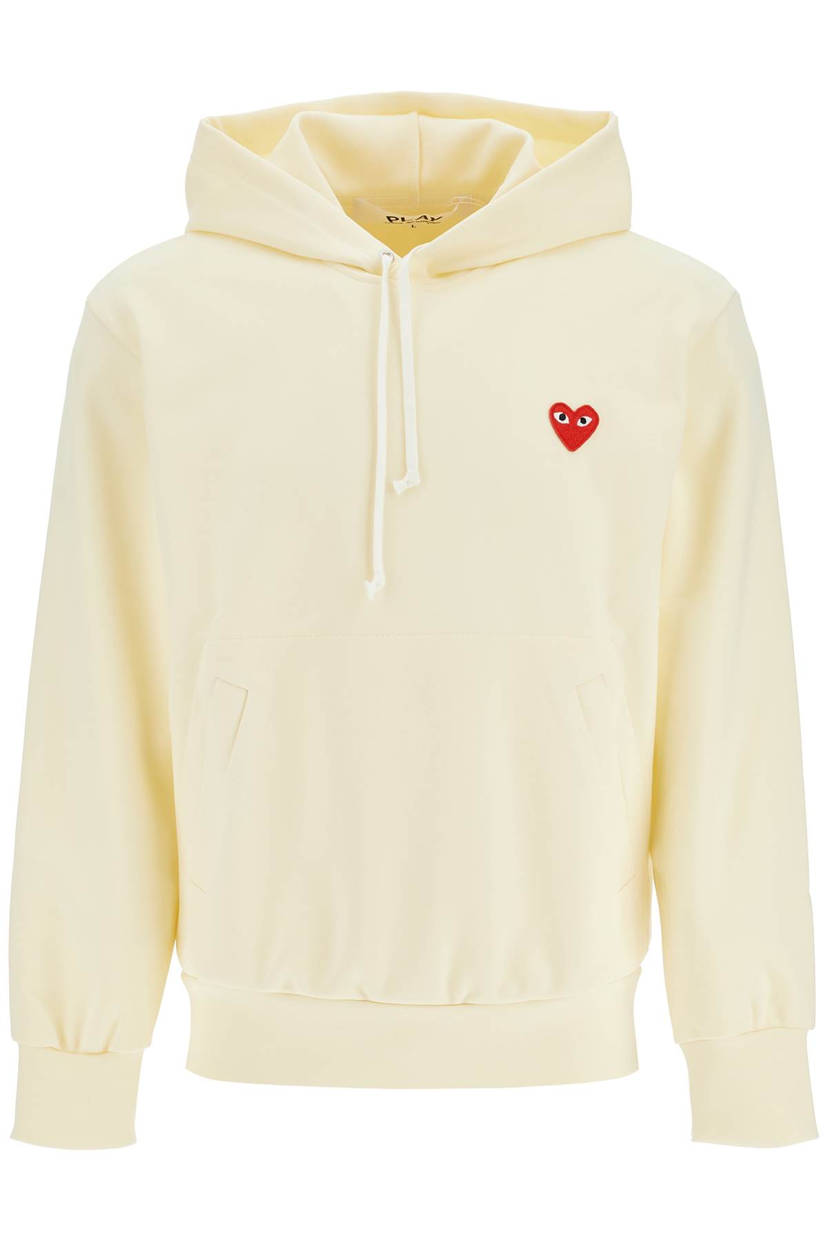 Comme Des Garçons Play Technical Jersey Unisex Hoodie In Ivory (white)