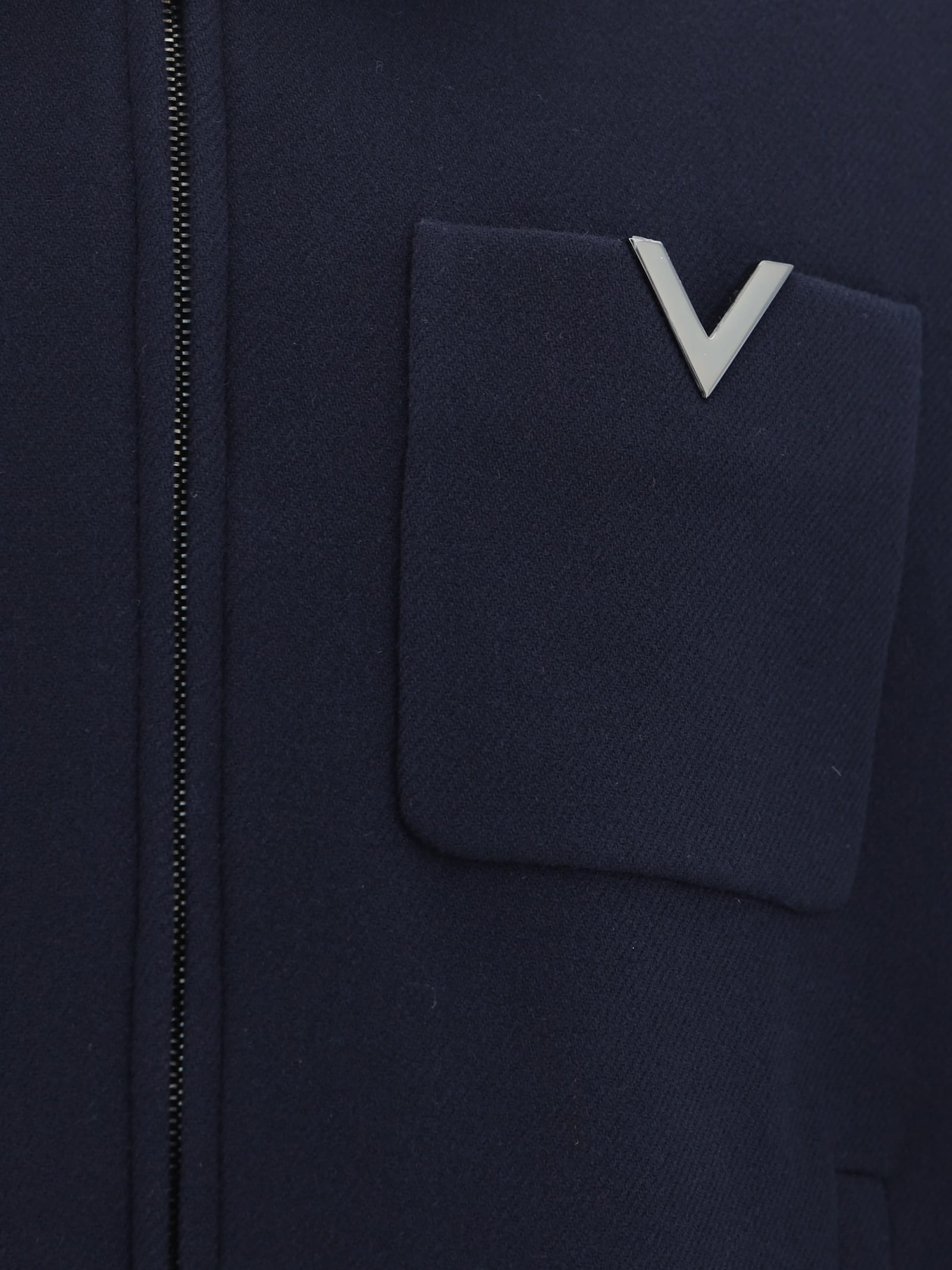 Shop Valentino Vlogo Jacket In Navy