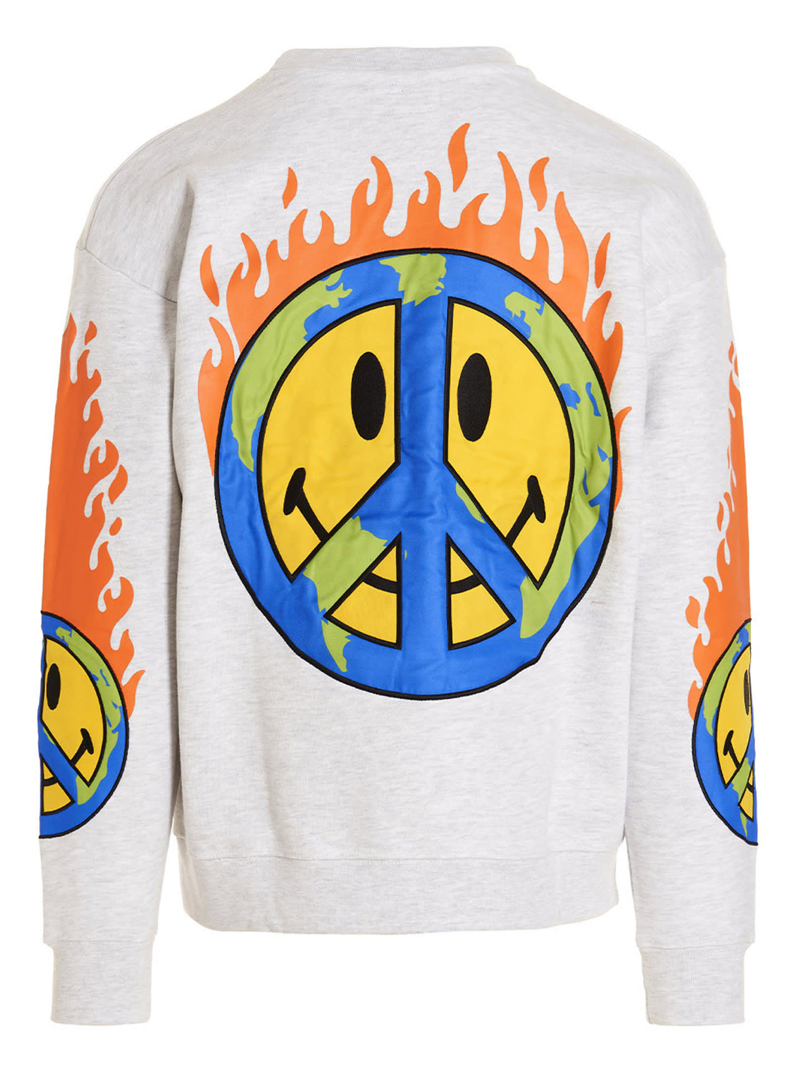 Shop Market Smiley Earth On Fire Sweatshirt In Grey