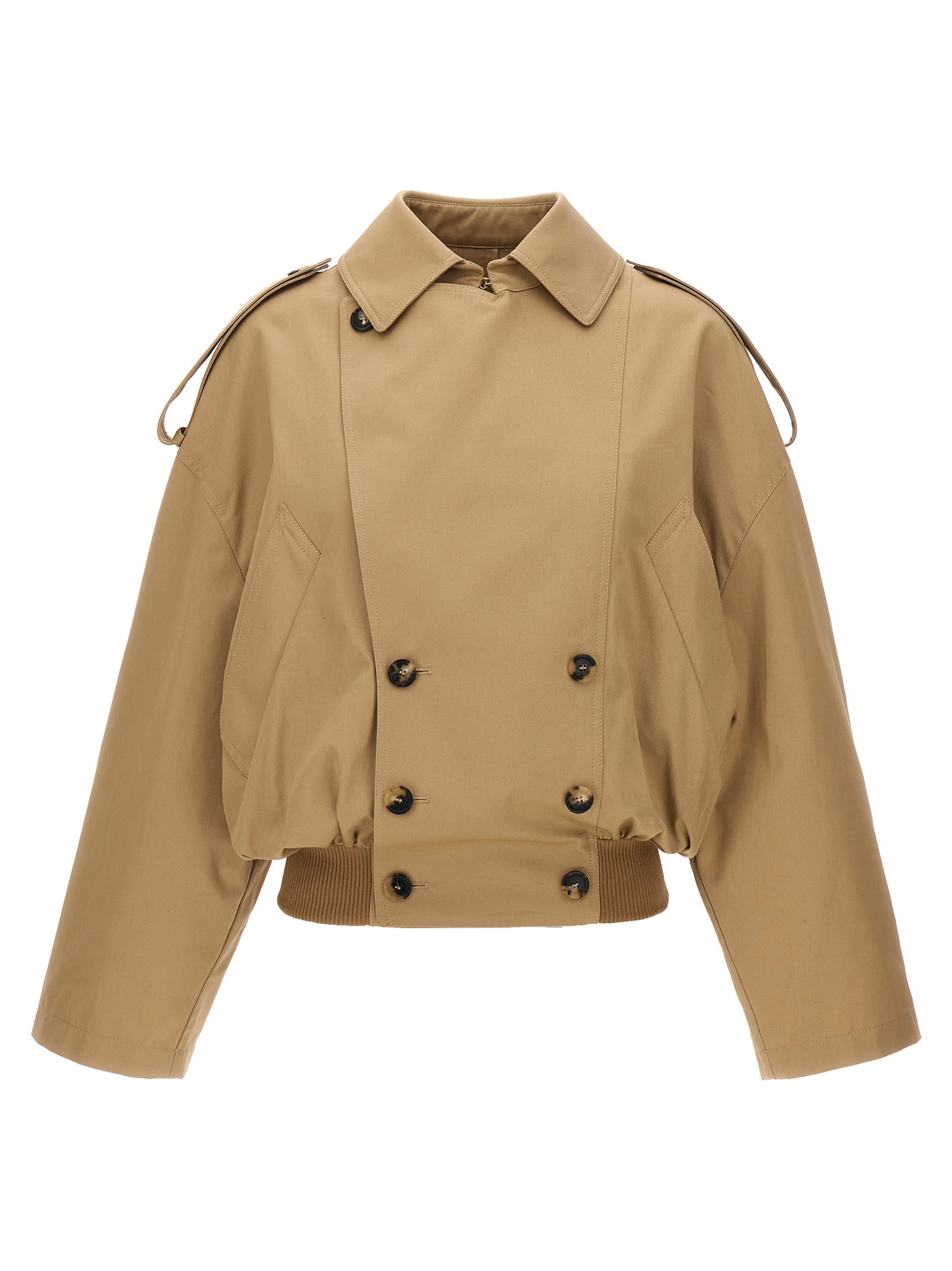Balloon Cropped Trench Coat
