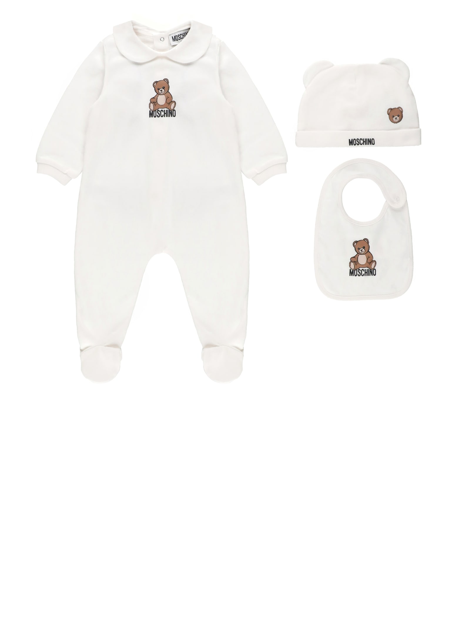 Moschino Teddy Bear Three Pieces Set In White