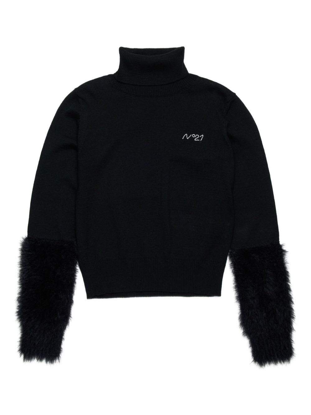 N°21 Nº21 Kids Turtleneck Sweater In Black