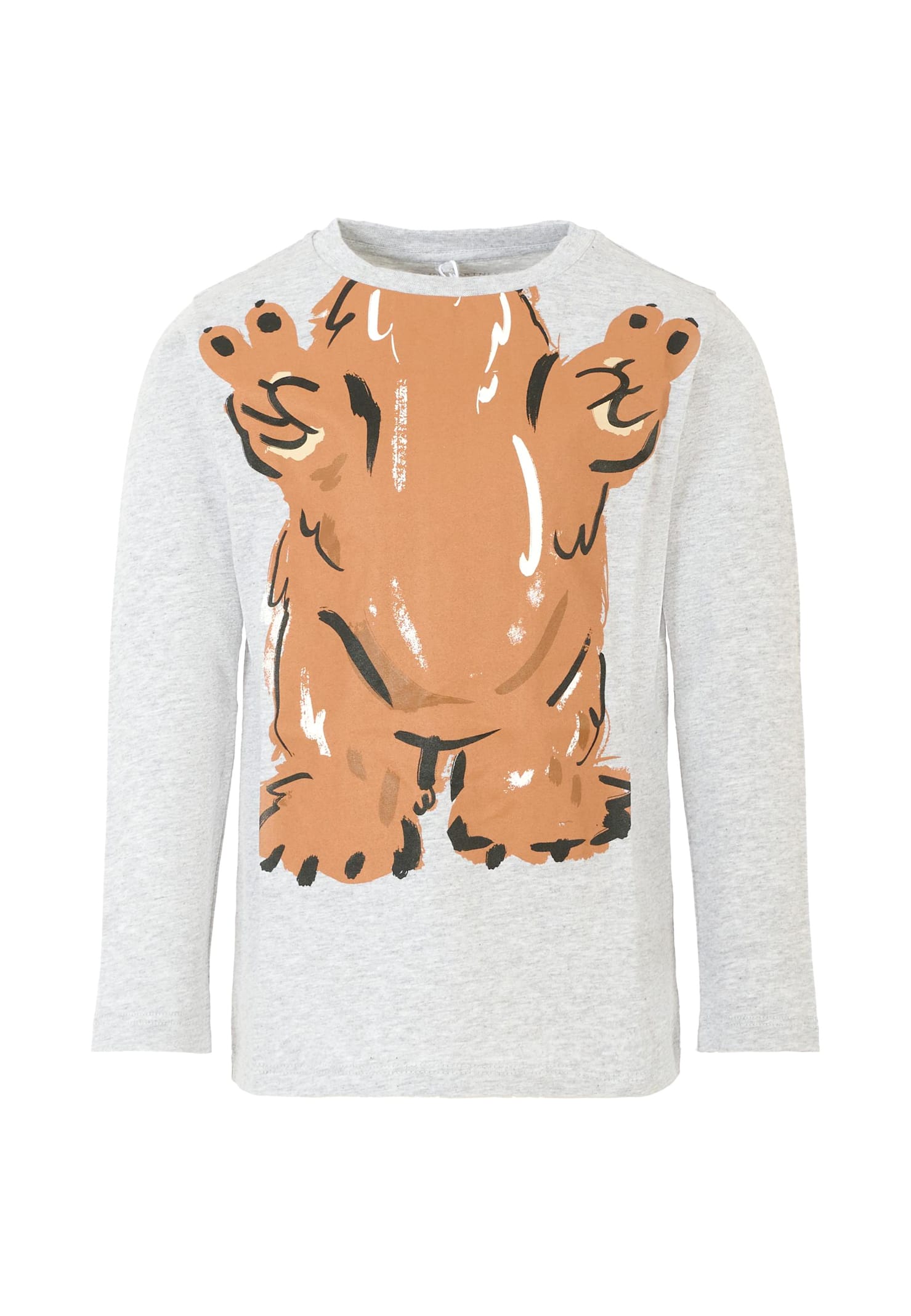 Stella Mccartney Gray T-shirt For Boy With Bear In White