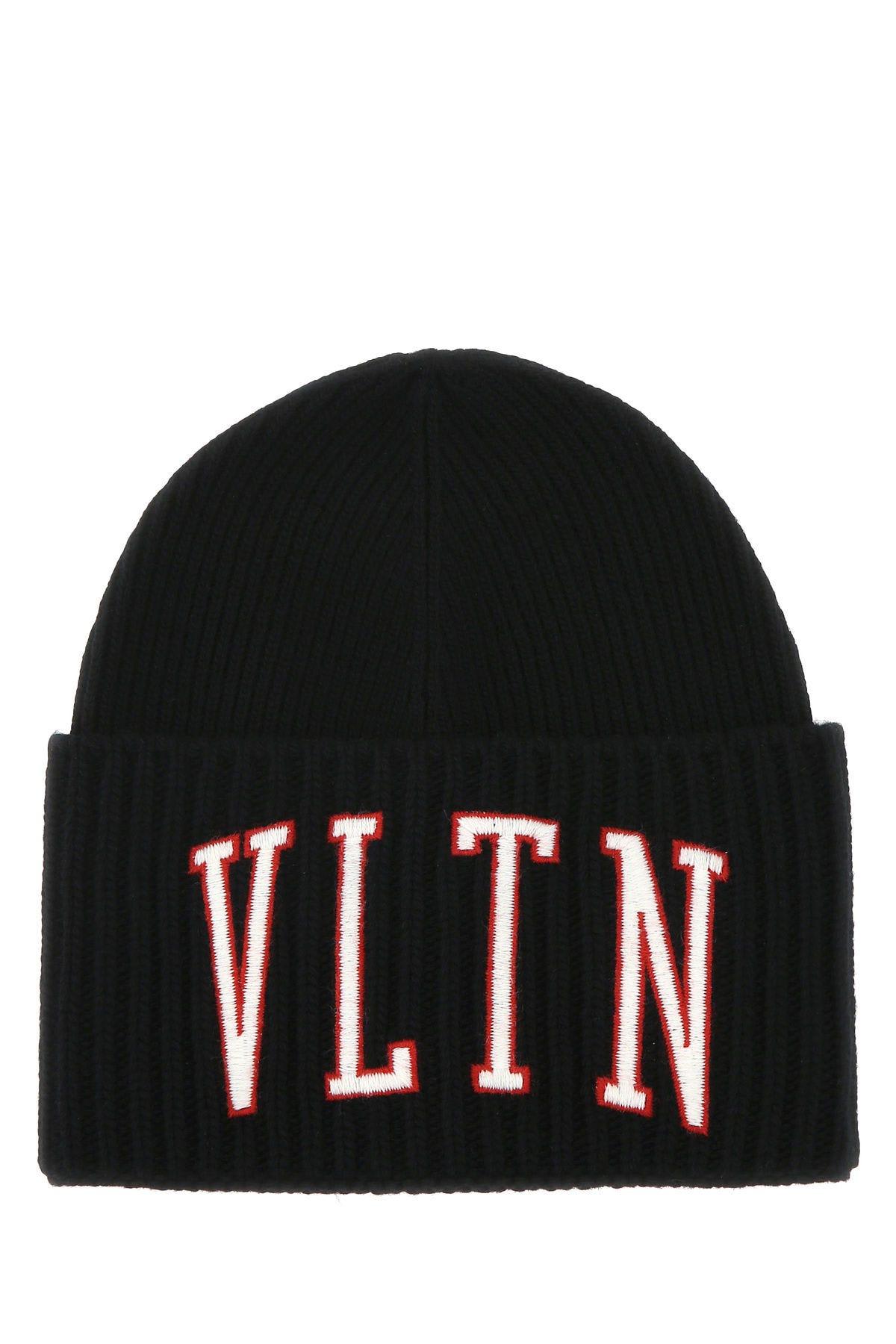 Valentino Garavani Black Wool And Acrylic Beanie