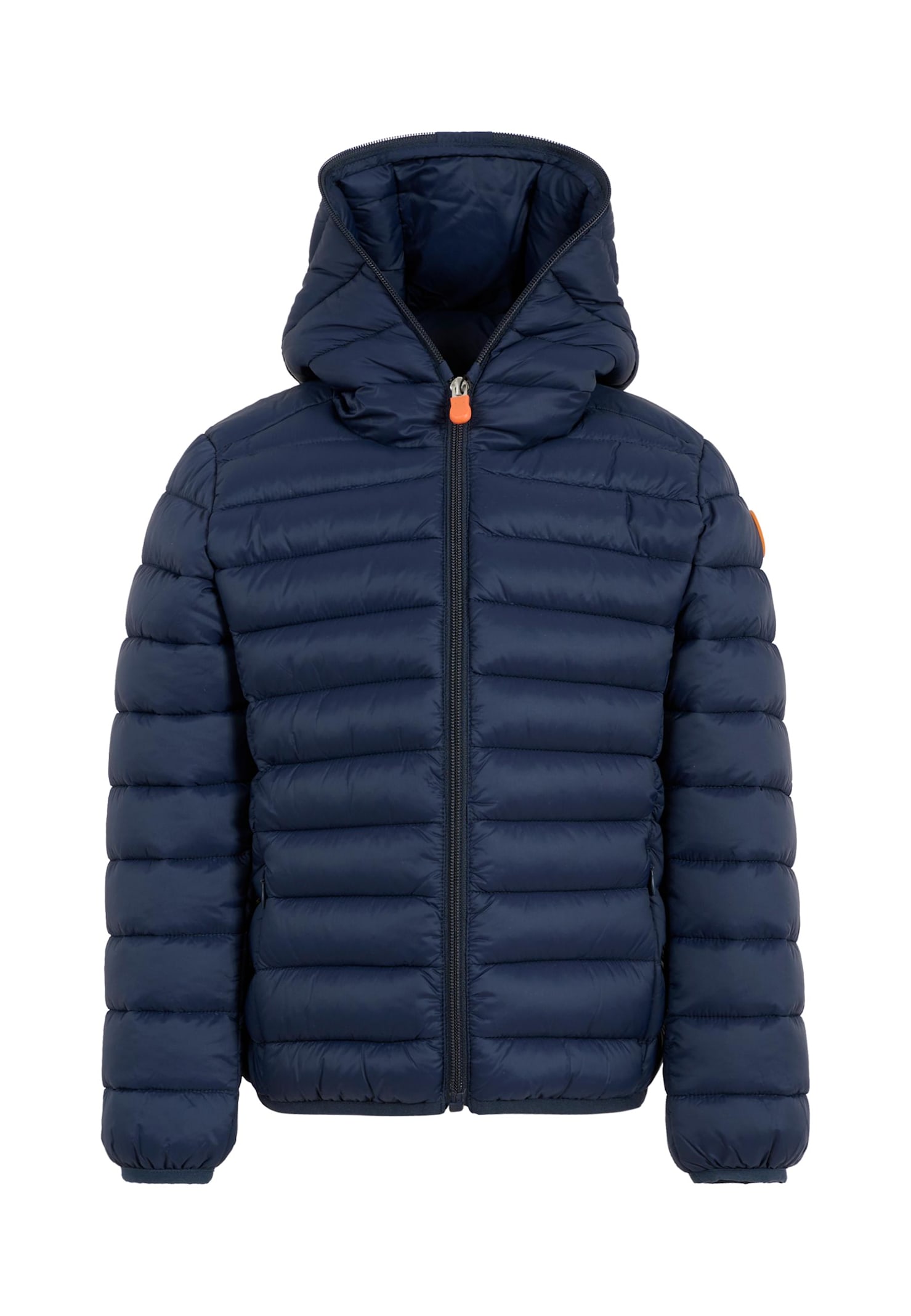 Save The Duck Blue Down Jacket For Boy With Logo In Blue