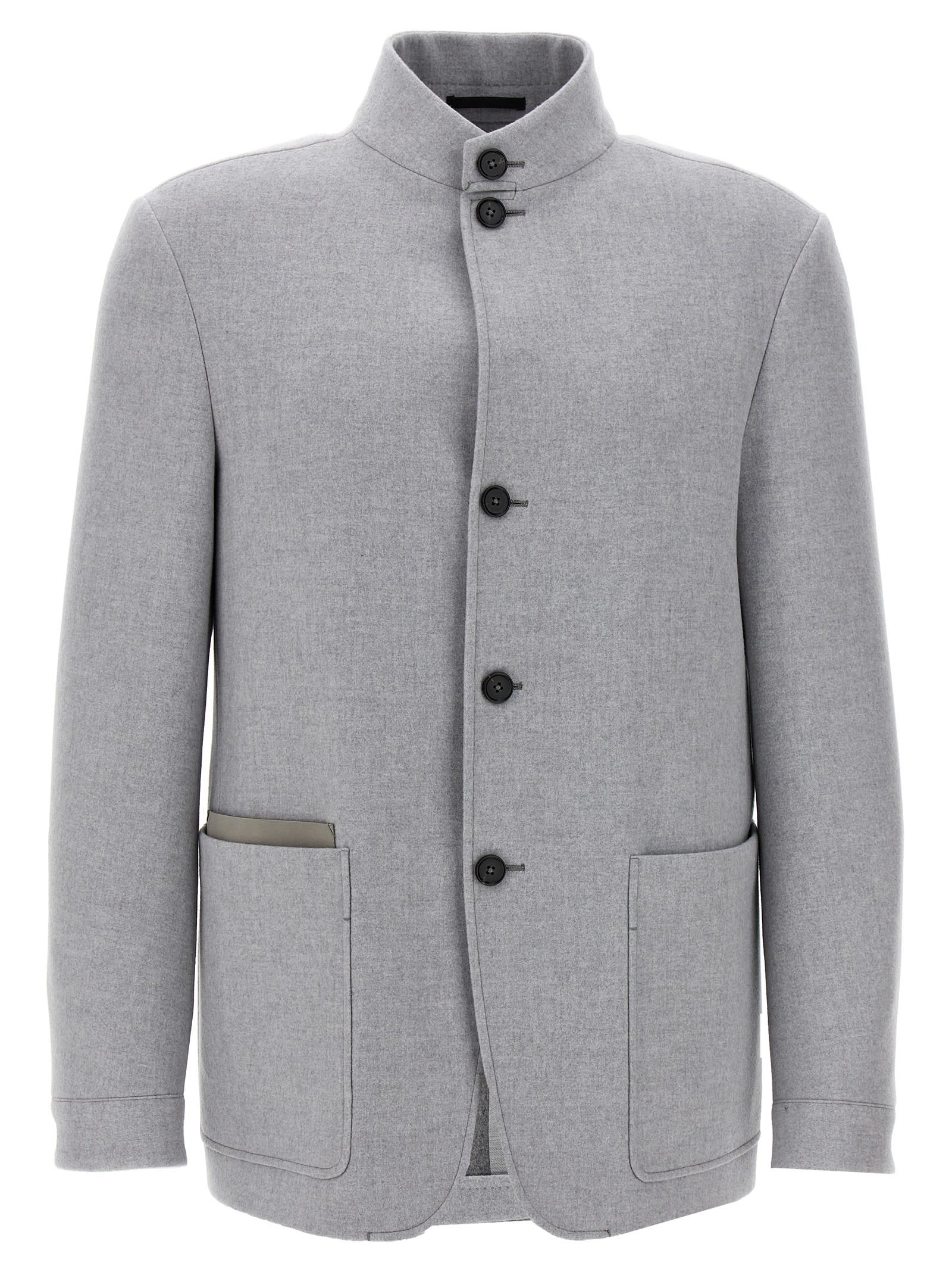 Shop Zegna Il Conte In Trofeo Blazer In Gray