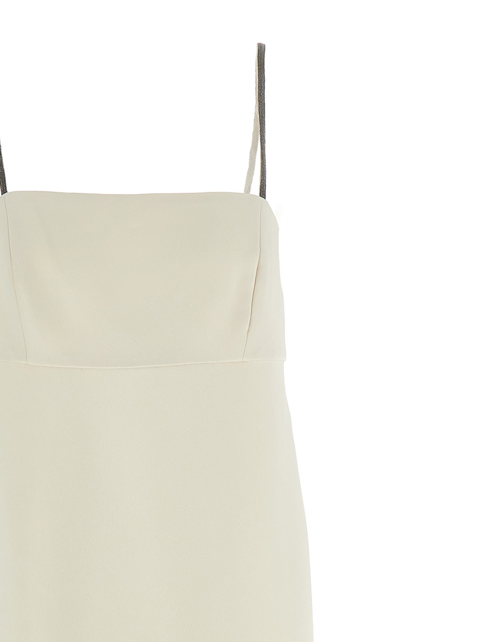 Brunello Cucinelli Strappy Dress With Slit In Back In White
