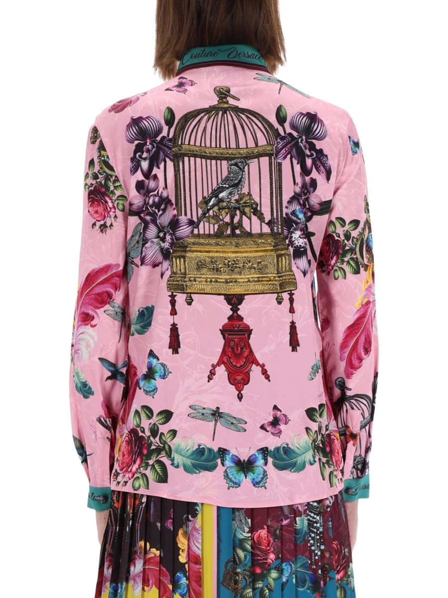 Versace Jeans Couture Printed Shirt In Pink