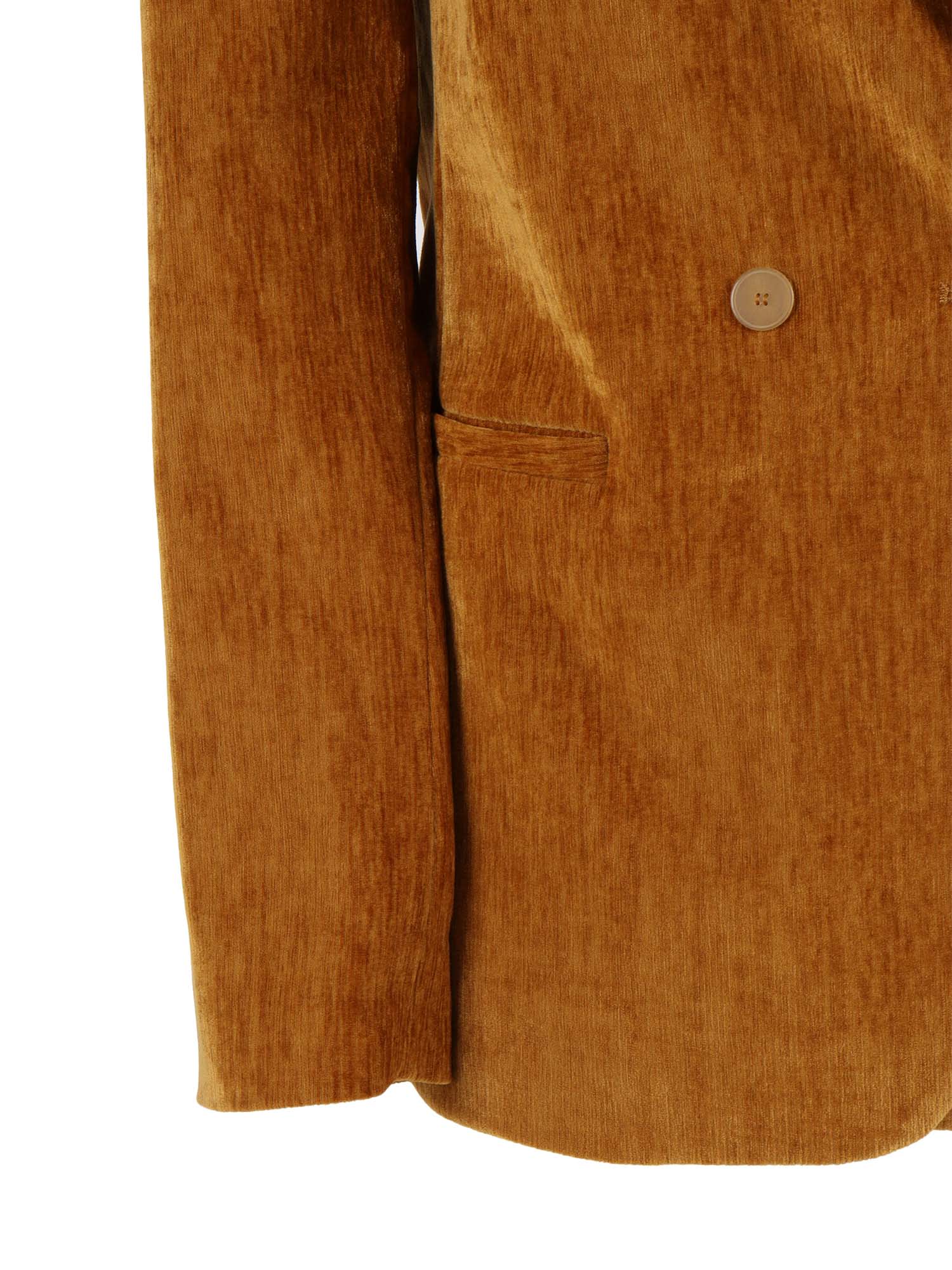 Forte Forte Double Velvet Double-breasted Jacket In Brown