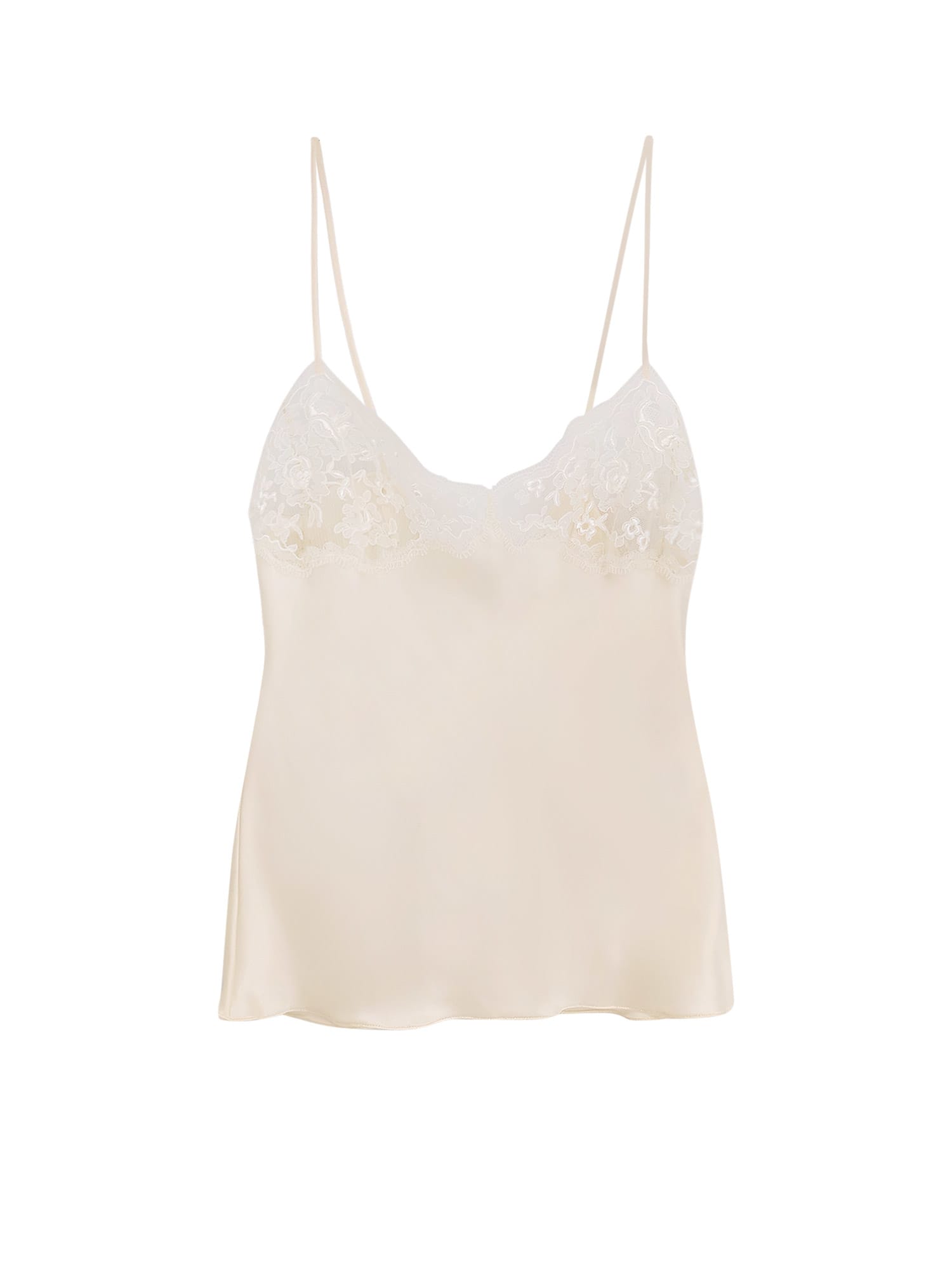 Chloé Silk Top With Lace Detail In Neutral