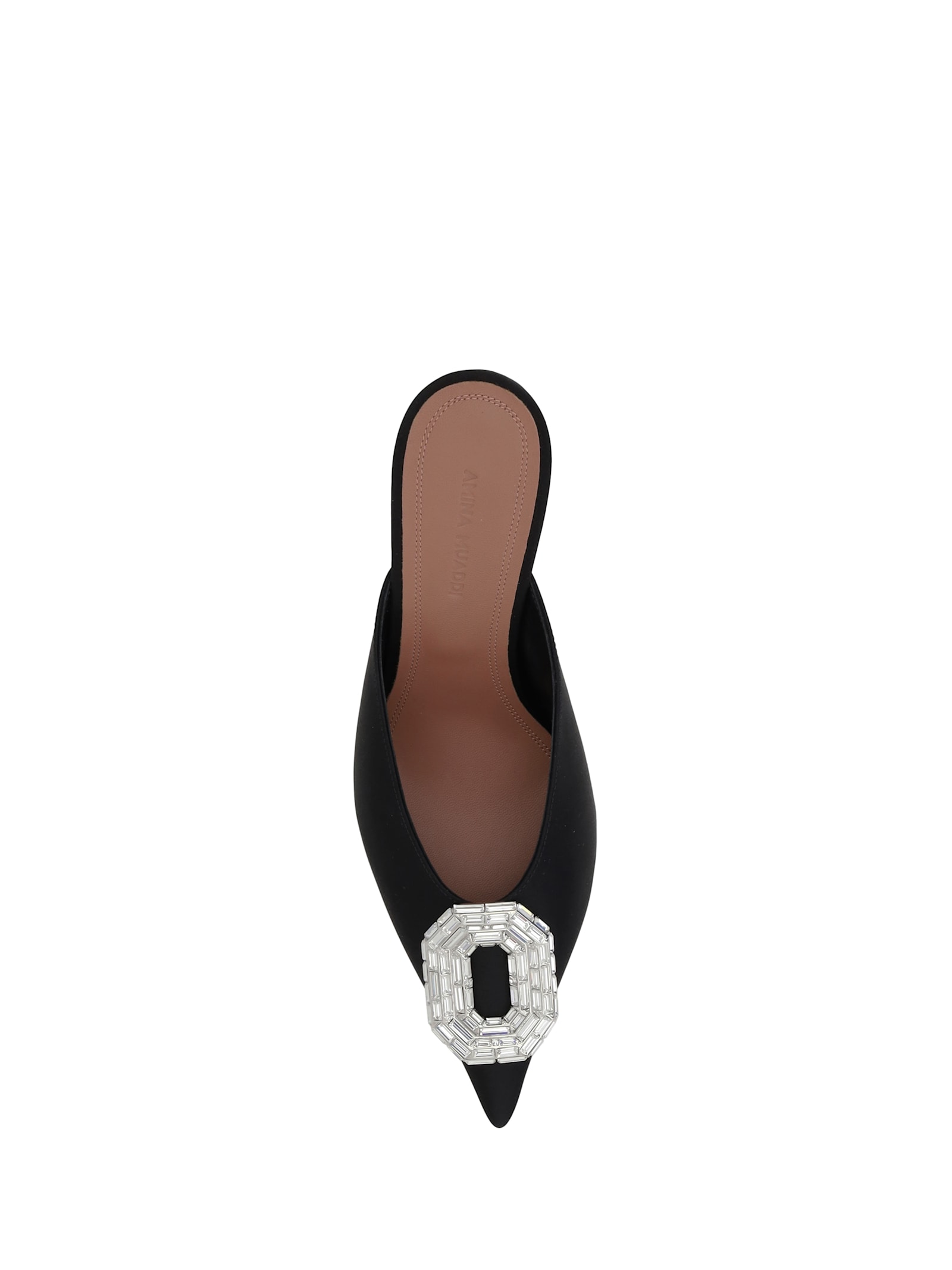 Amina Muaddi Camelia 90 Mules In Black/white