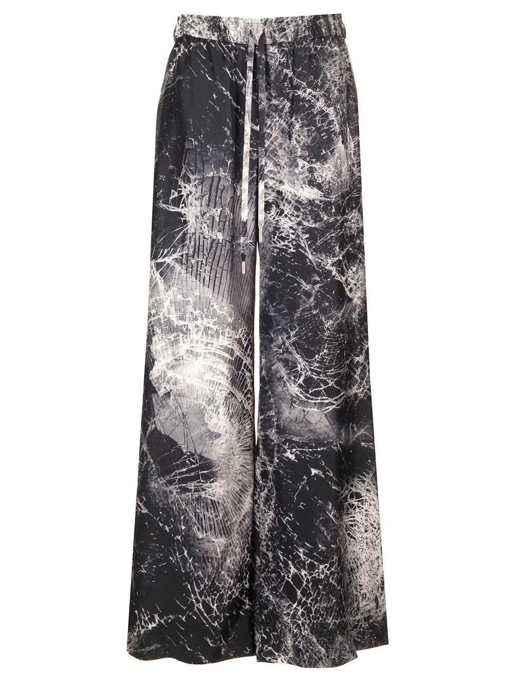 Shop Alexander Mcqueen Smashed Screen Print Trousers In Black