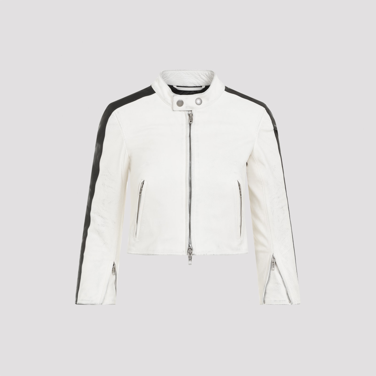 Shop Balenciaga Racer Jacket In Dirty White