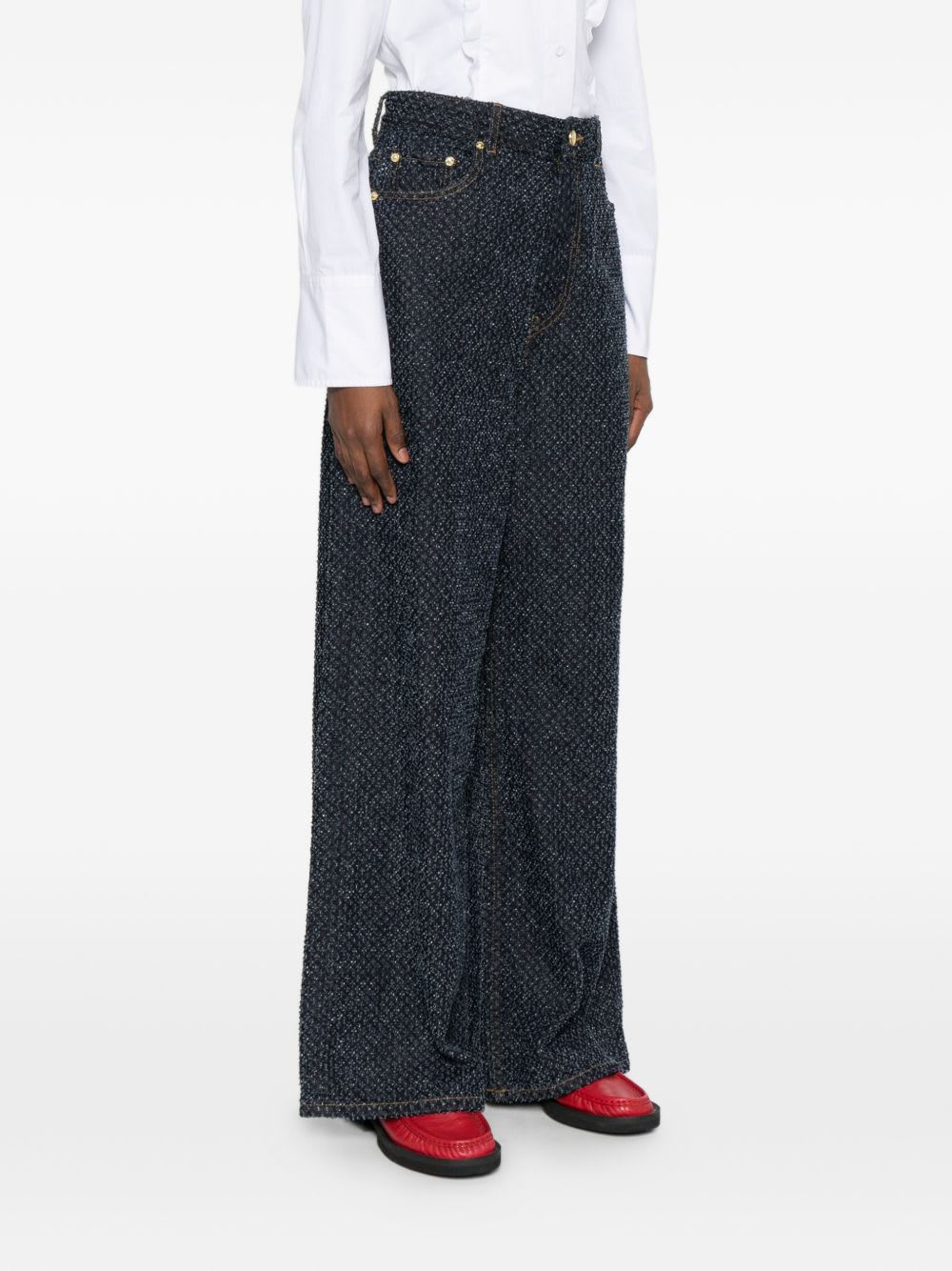 Ganni Baggy Denim Jeans In Black