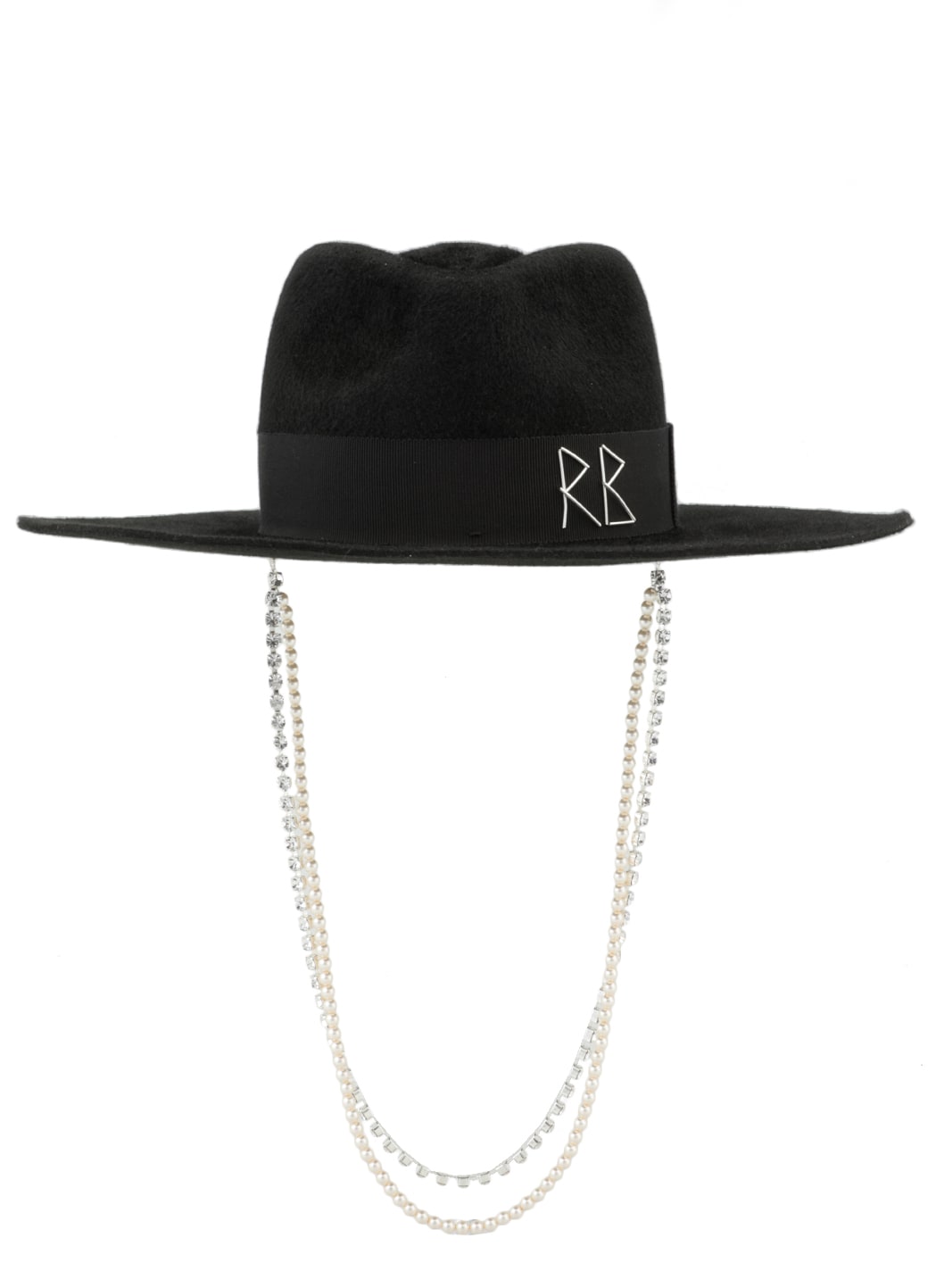Ruslan Baginskiy Pearls- And Crystal-embellished Fedora Hat