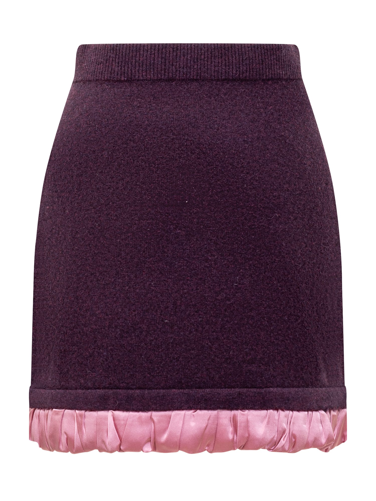 Shop Jw Anderson Satin Trimmed Skirt In Plum