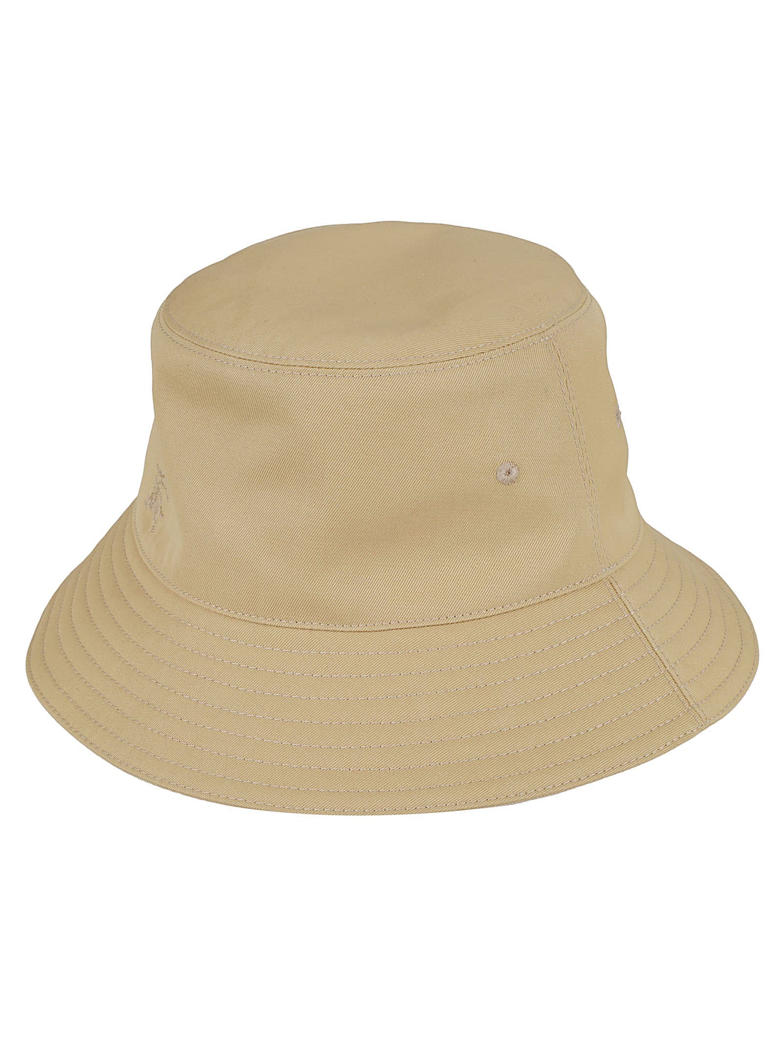 Shop Burberry Check Lined Bucket Hat In Flax