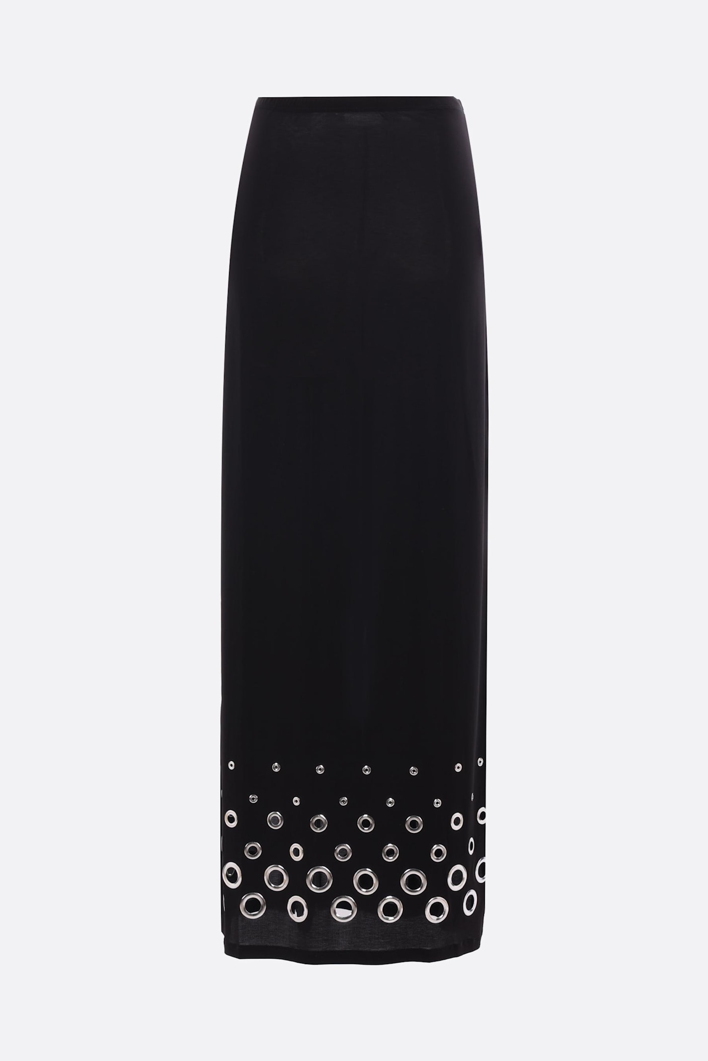 Jersey Long Skirt With Eyelets