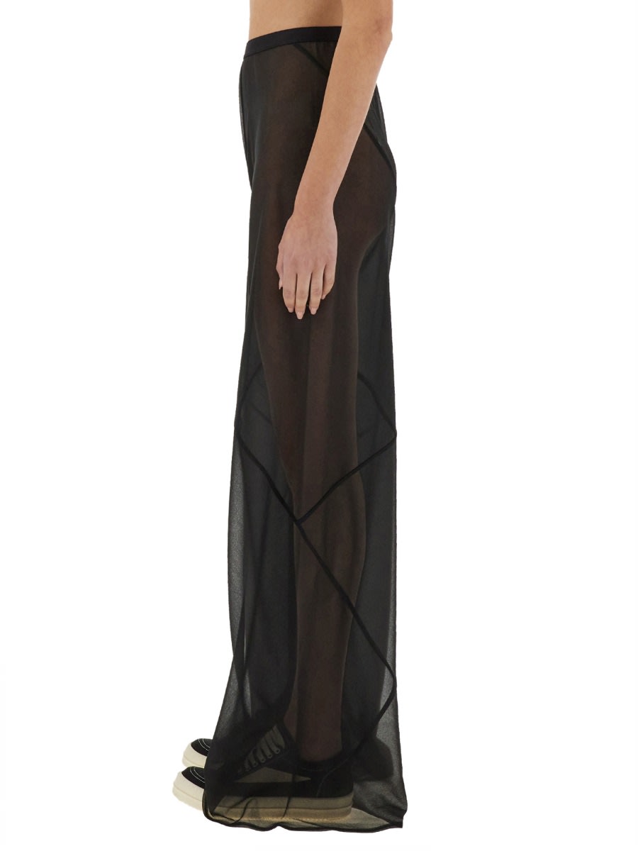 Rick Owens Bias Farrah Sheer Wide-leg Trousers In Black