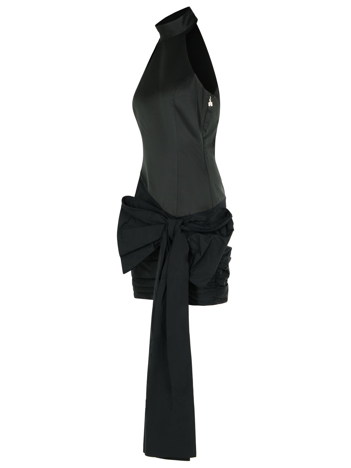 Rotate Birger Christensen Dress With Bow In Black Polyester In Black
