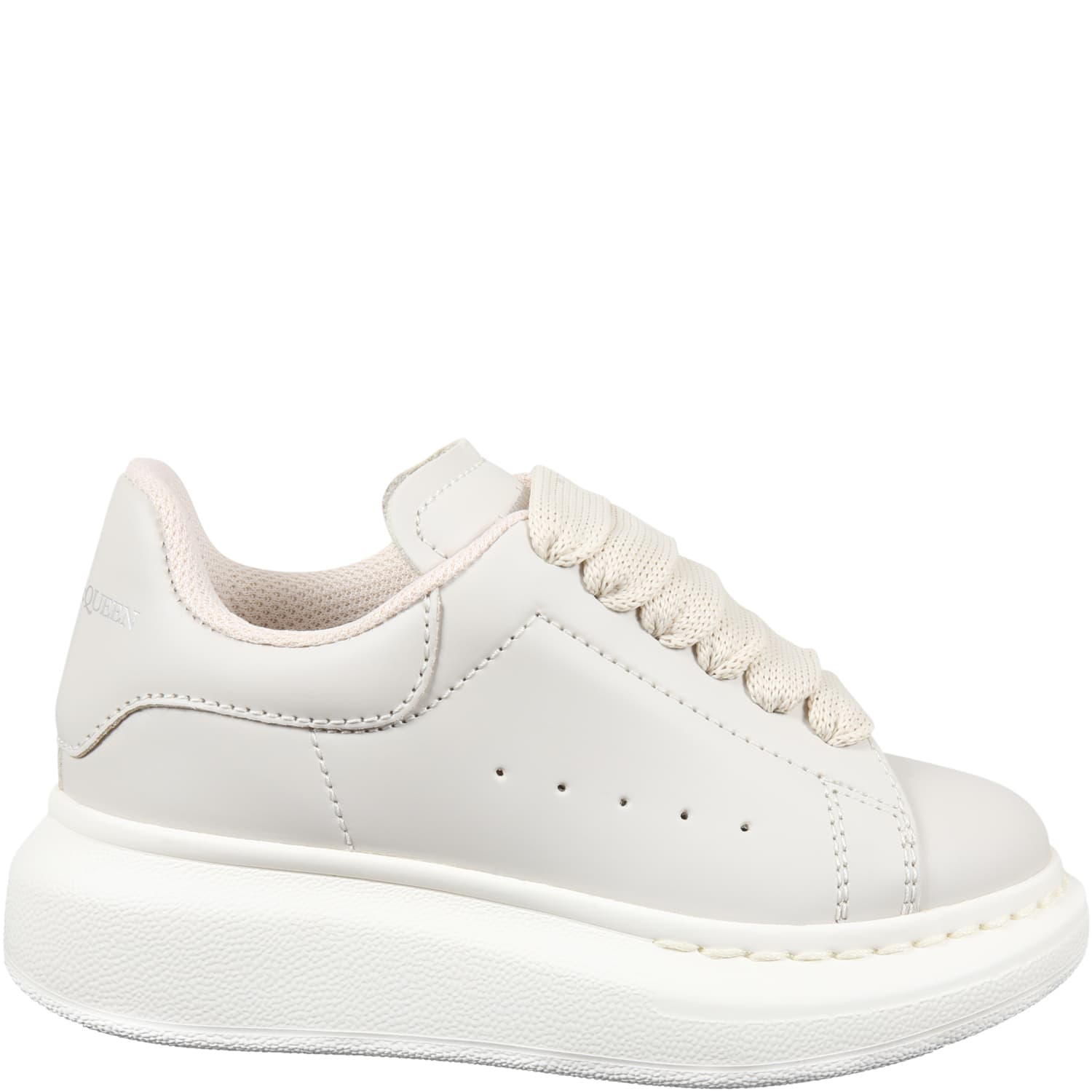 Alexander McQueen Ivory Sneakers For Kids With Logo