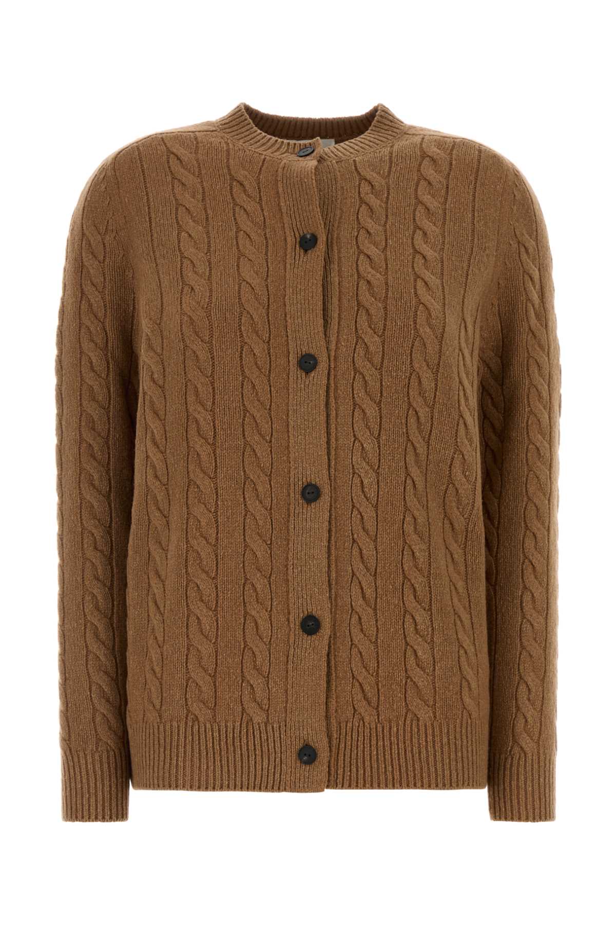 The Row Biscuit Wool Loneke Cardigan In Brown