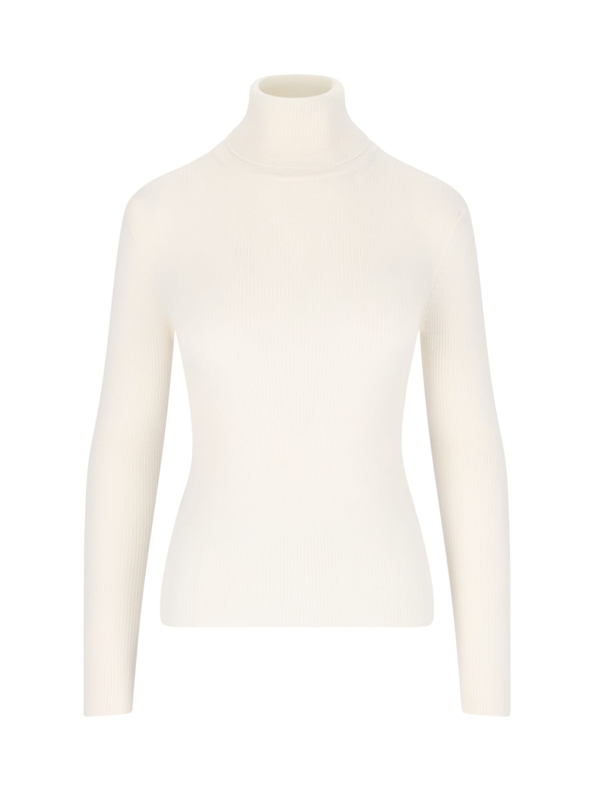 P.a.r.o.s.h Ribbed Turtleneck Sweater In Cream