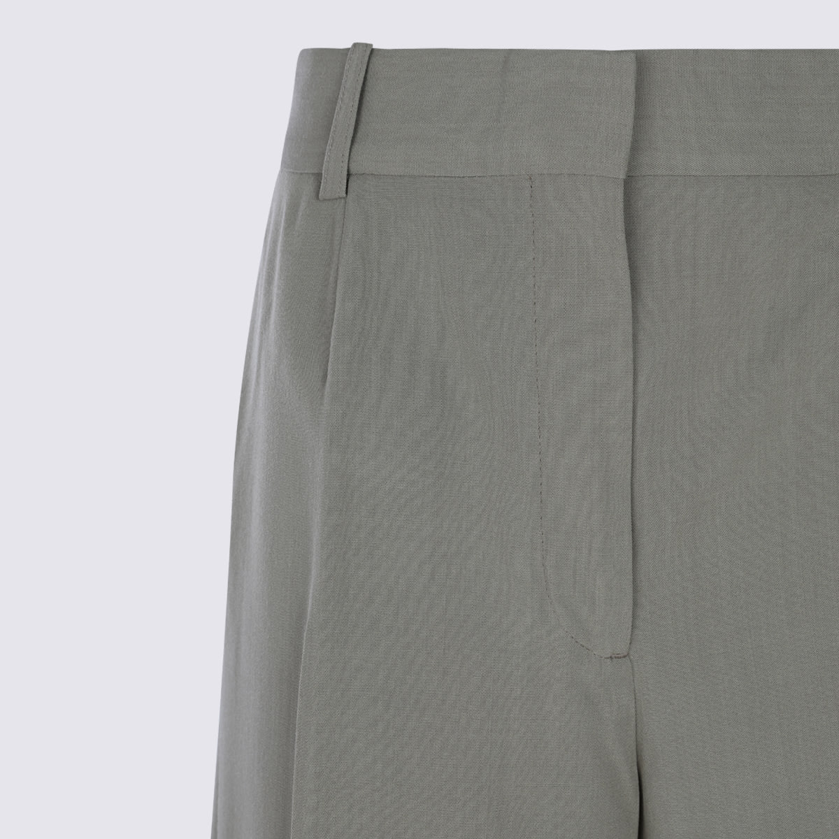 Totême Grey Viscose Pants In Gray