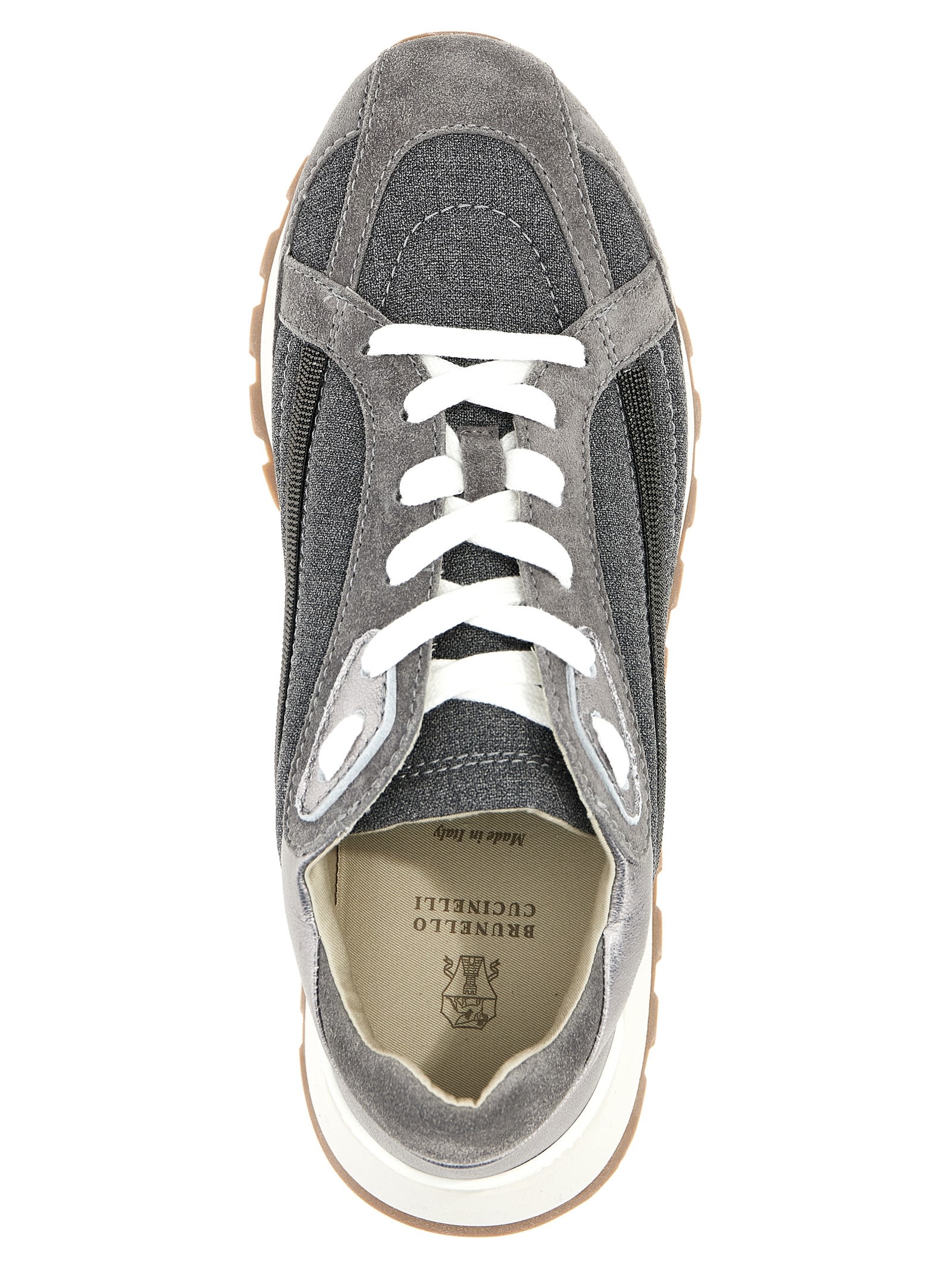 Shop Brunello Cucinelli Monile Sneakers In Gray