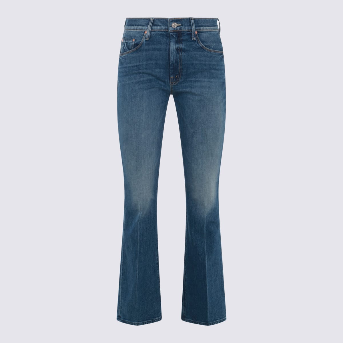 Shop Mother Dark Blue Cotton Blend Jeans In Its A Small World