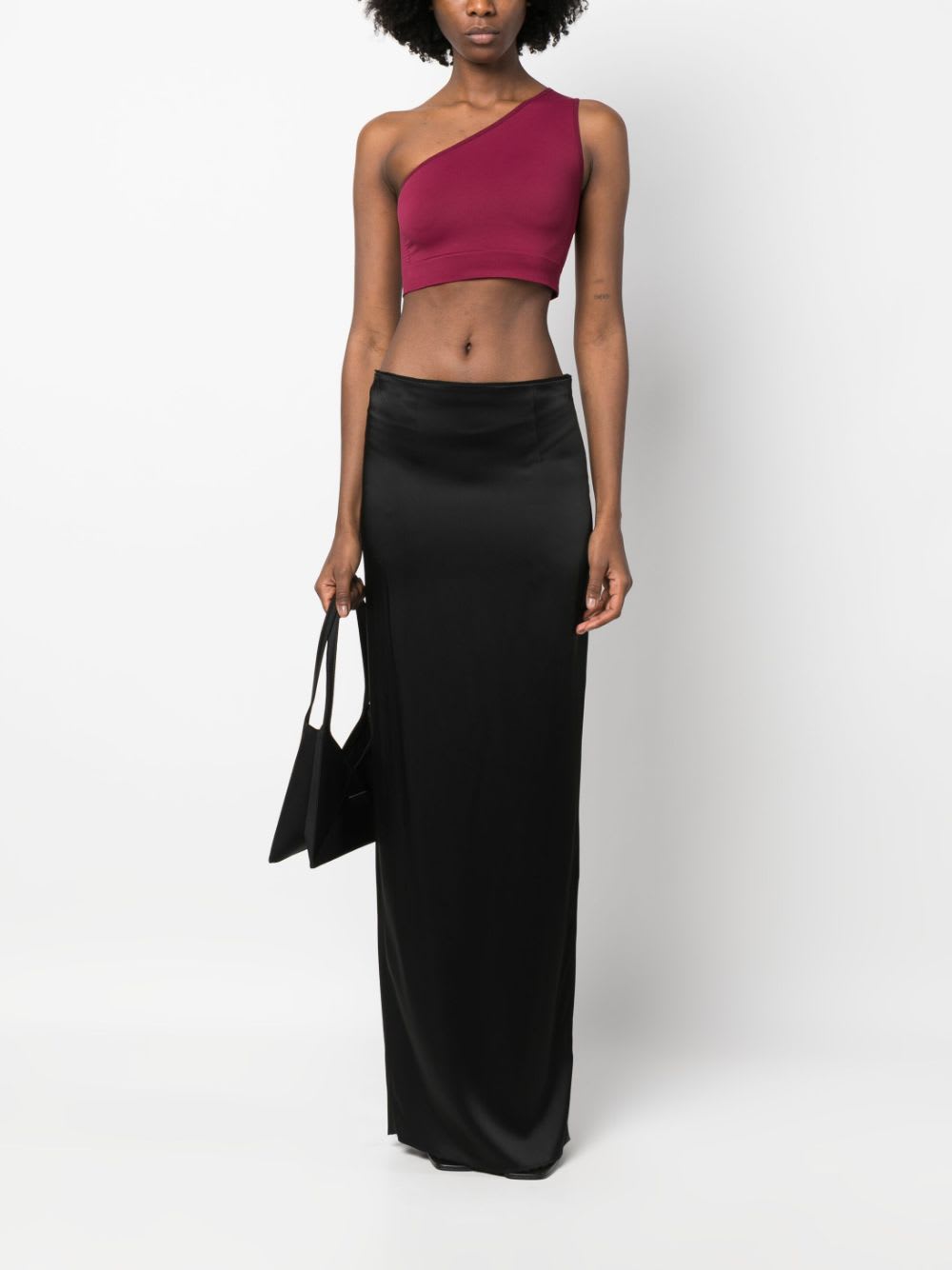 Rick Owens Knitted One-shoulder Bandeau Top In Pink