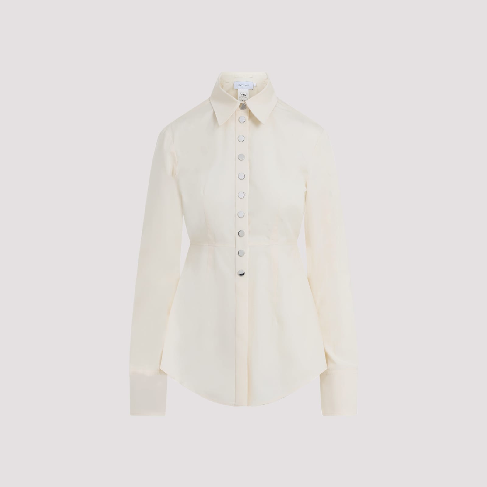 Sportmax Tailored Cotton Shirt With Classic Collar In Gray