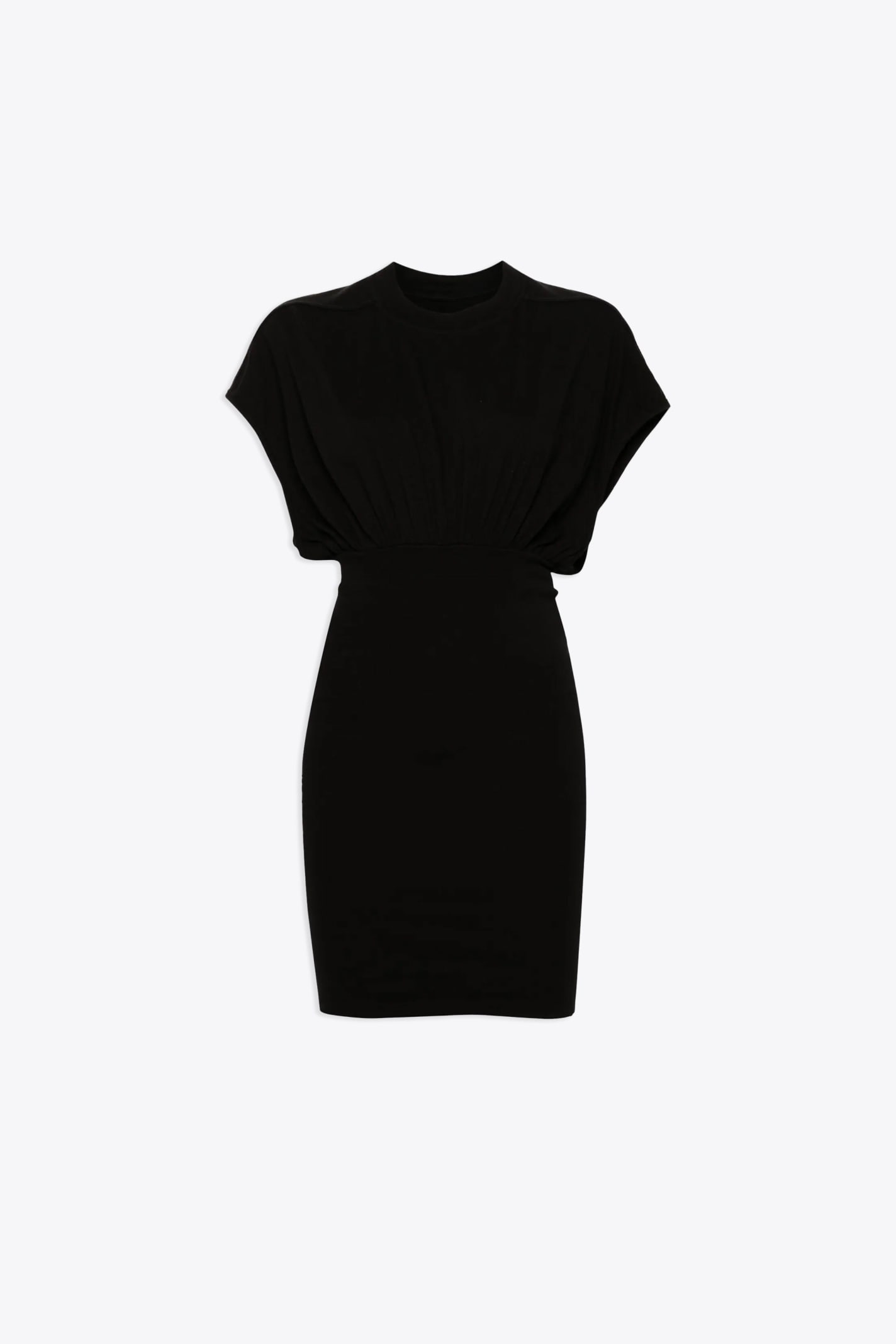 Shop Drkshdw Cinched Sl Tommy Mini Dress Black Cotton Short Sleveless Dress - Cinched Sl Tommy Mini Dress In Nero