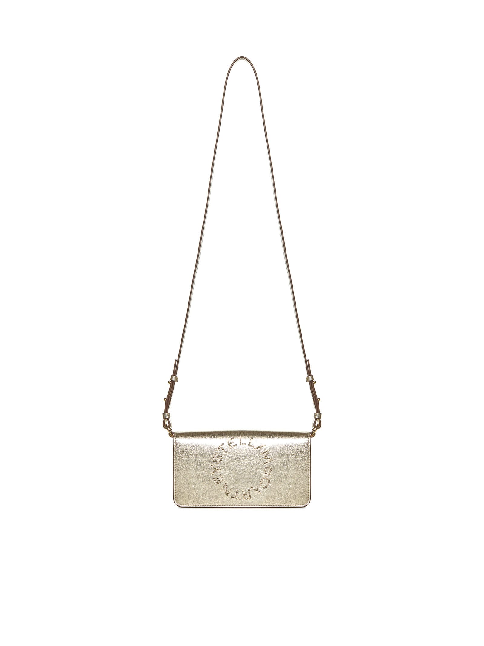 Shop Stella Mccartney Shoulder Bag In Light Gold