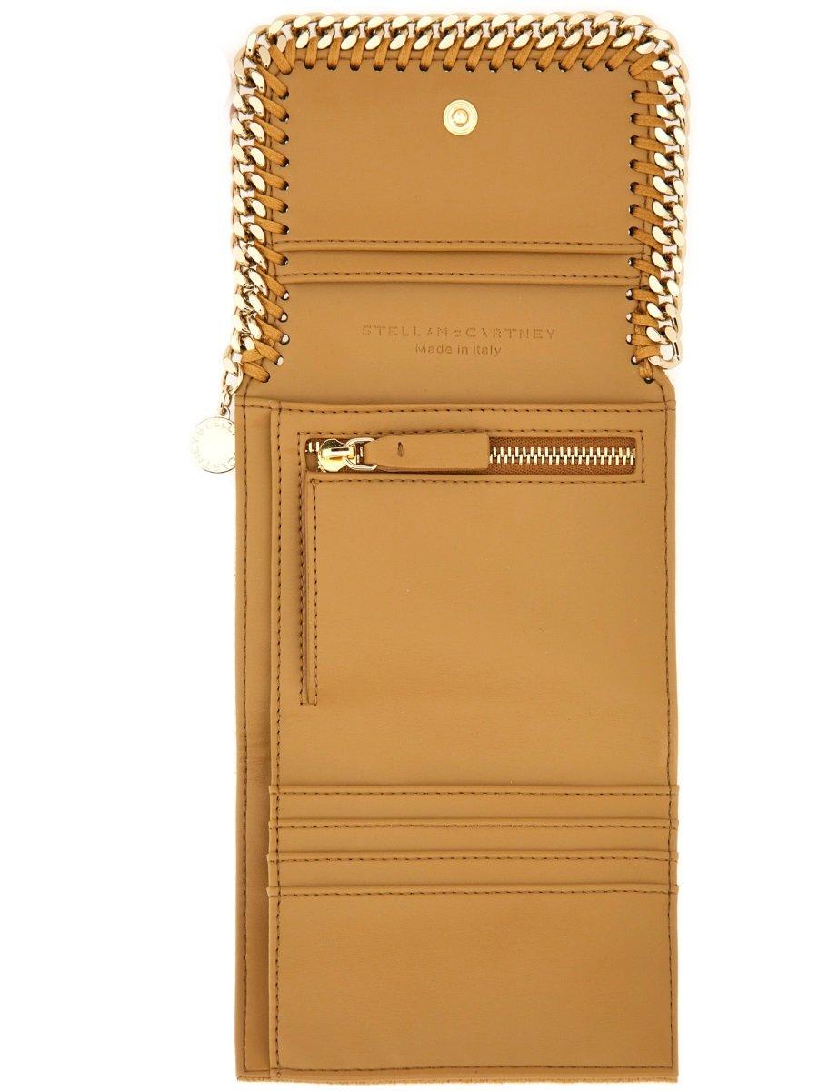 Stella Mccartney Falabella Tri-fold Wallet In Amber