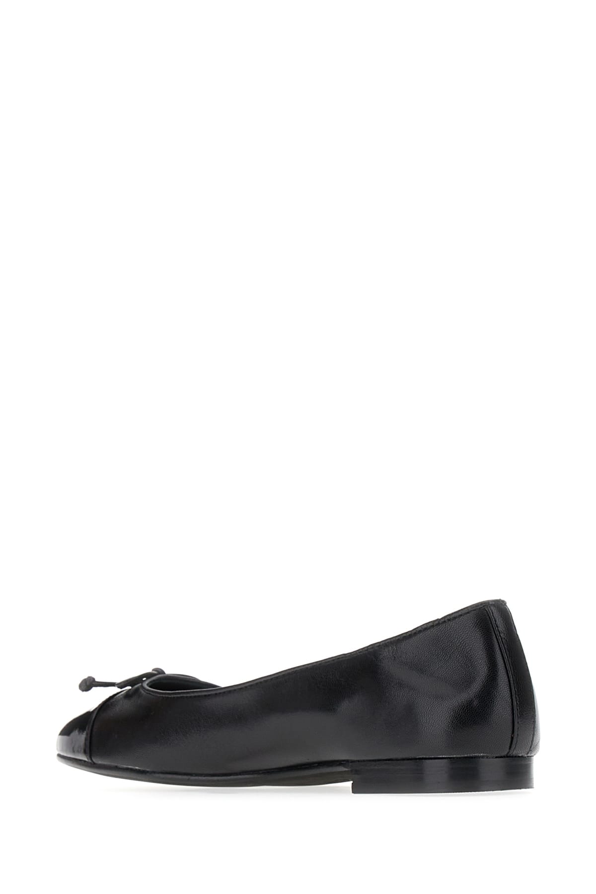 Shop Tory Burch Black Cap-toe Ballerinas In 004