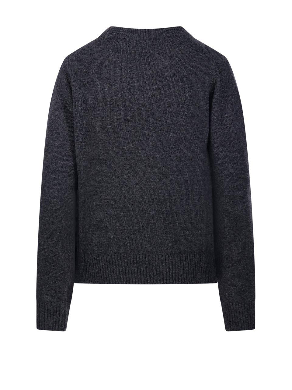 Shop Ganni Logo Intarsia-knit Jumper In Grey