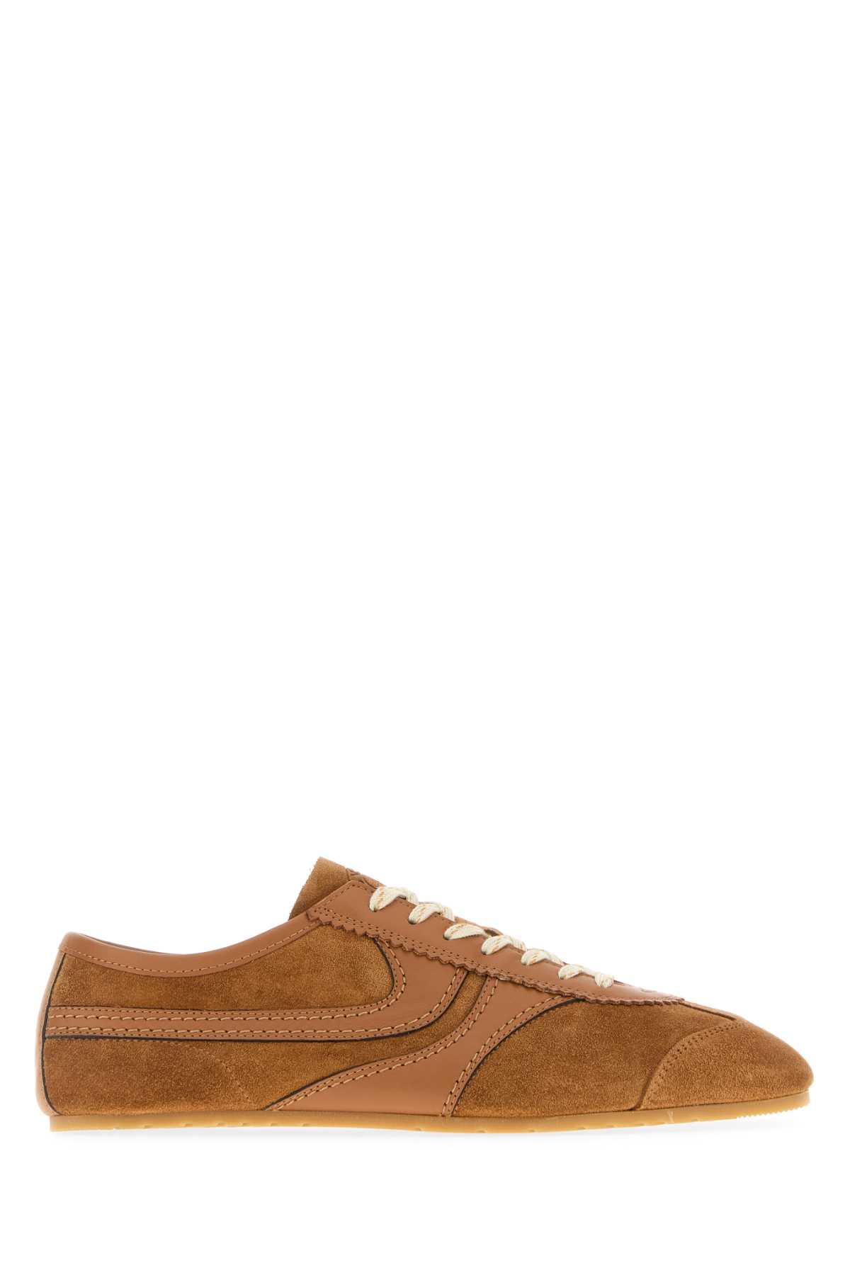 Dries Van Noten Casual Low Top Sneakers With Leather Panels In Brown