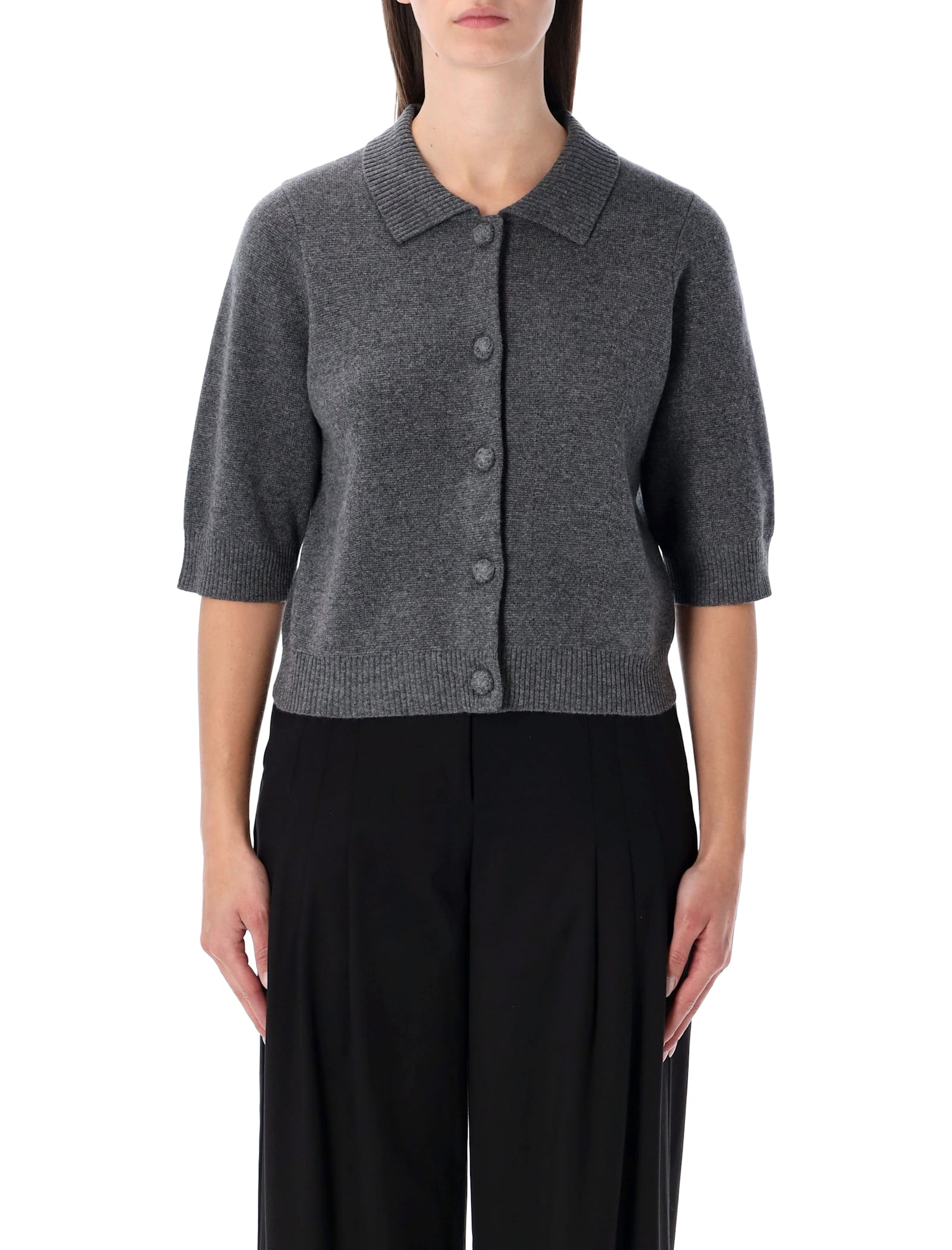 The Garment Como Grey Melange Wool Cashmere Cardigan In Gray