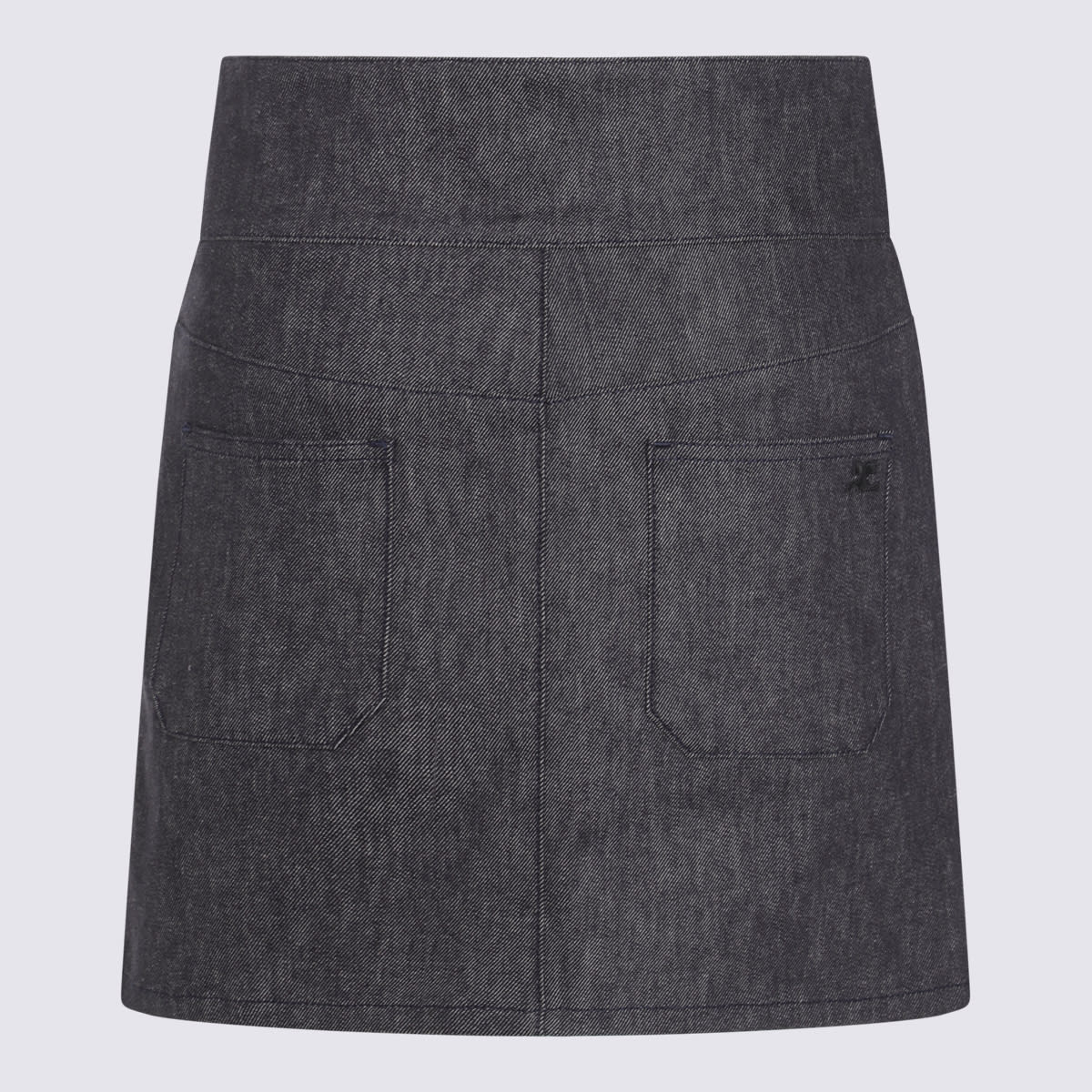 Shop Courrèges Dark Grey Cotton Mini Skirt