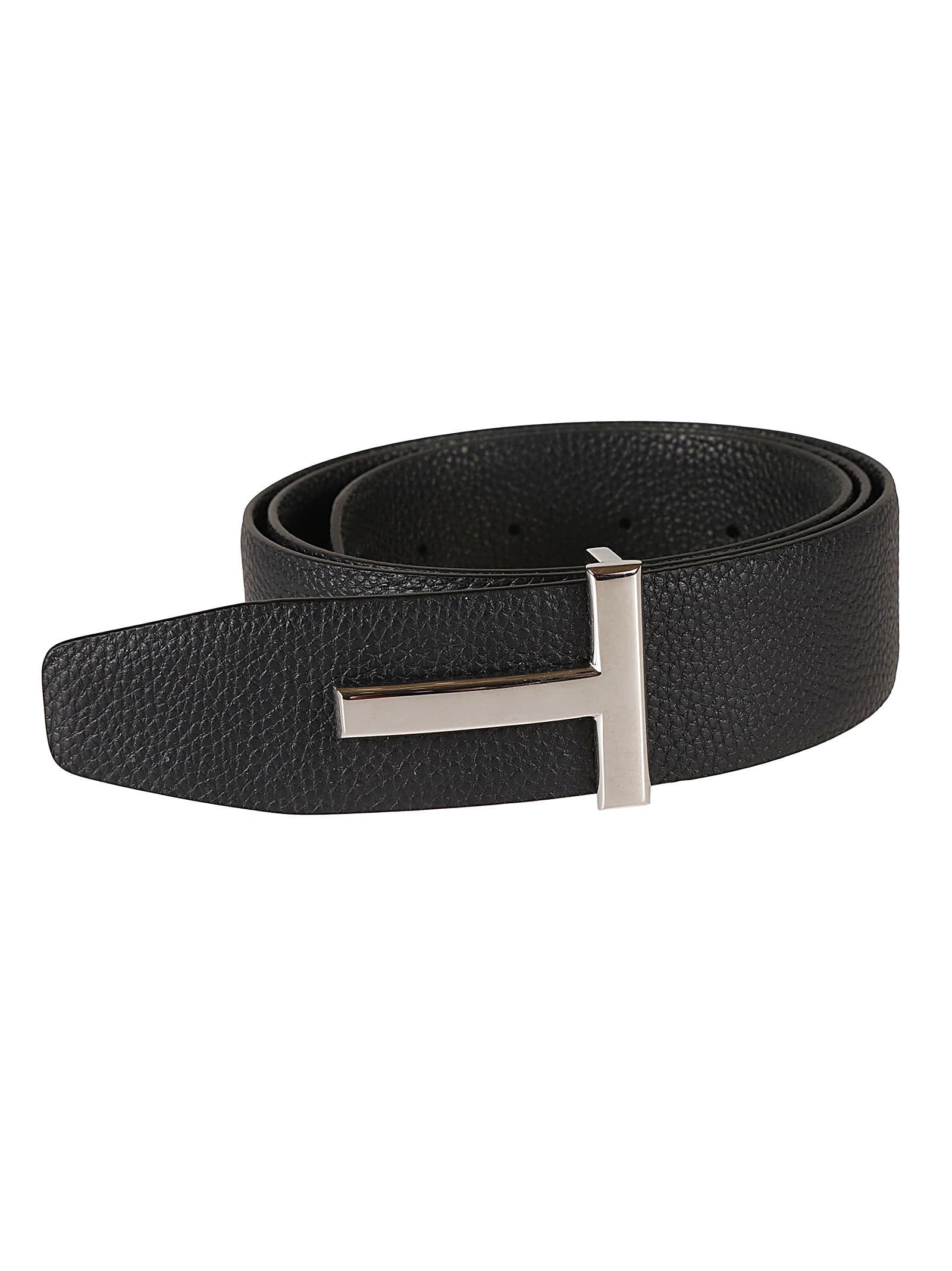 Shop Tom Ford T Buckled Belt In Black
