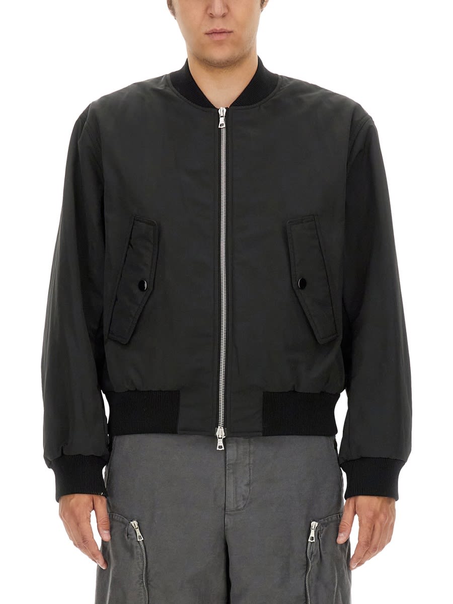 Shop Dries Van Noten Jacket With Zip In Black