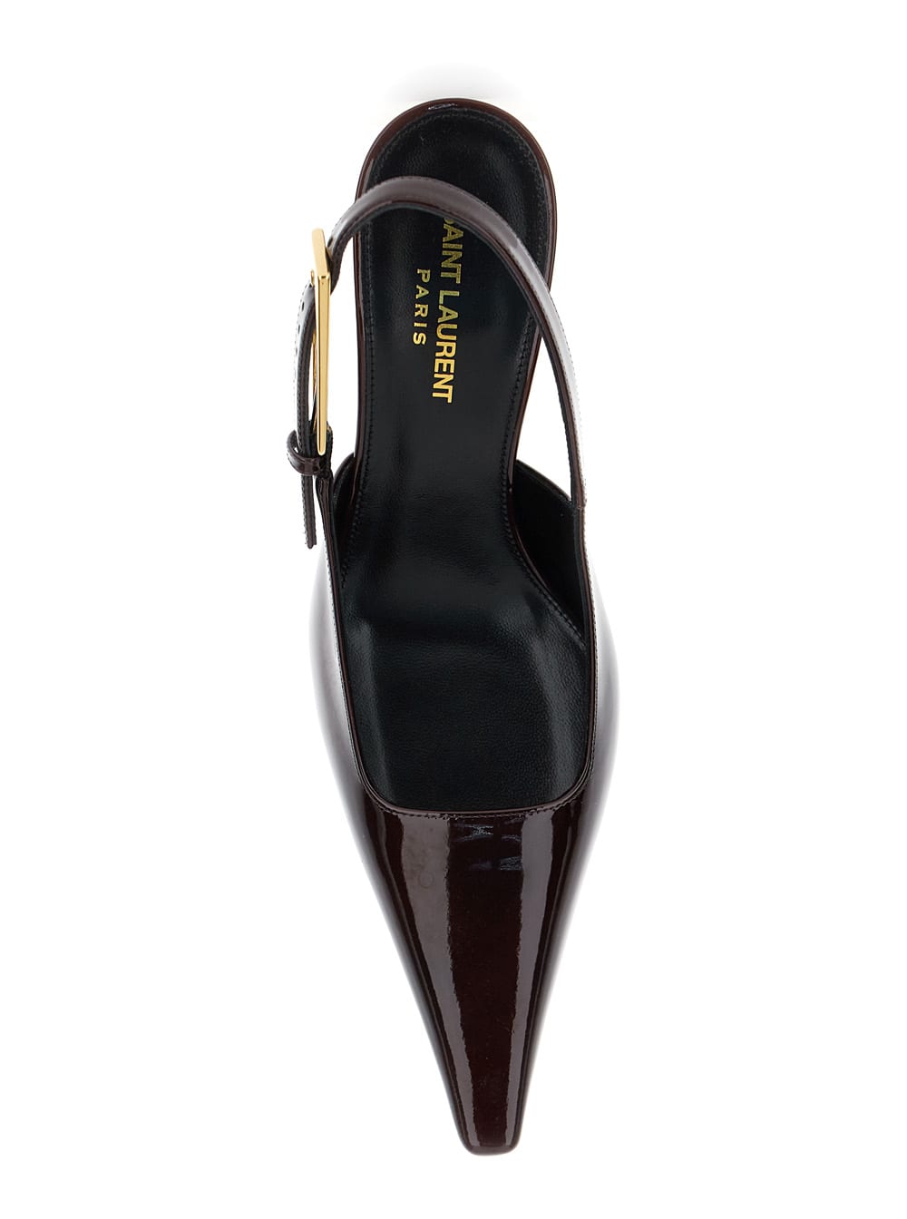 Shop Saint Laurent Lee Bordeaux Slingback Pumps With Geometric Stiletto Heel In Leather Woman