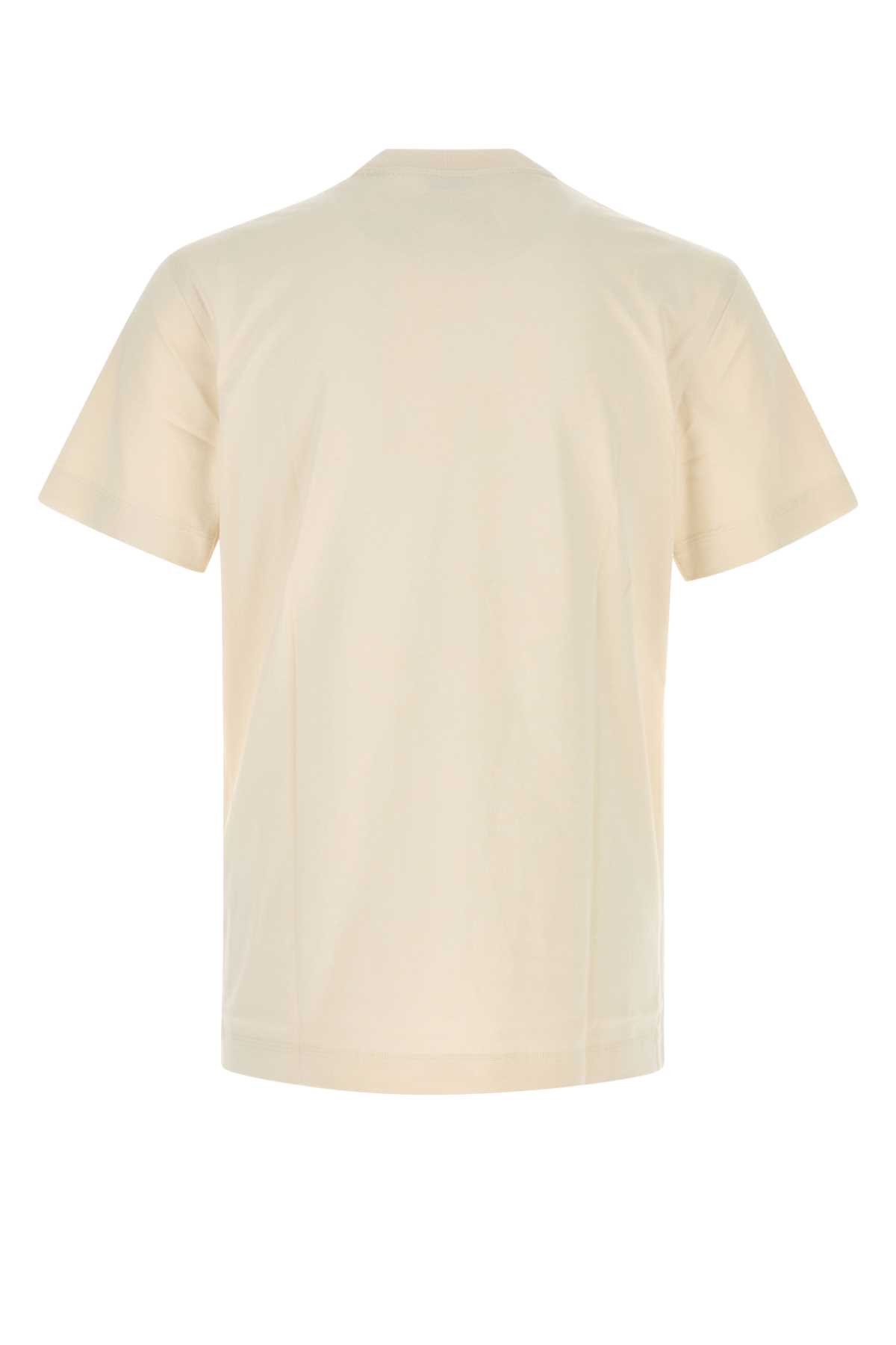 Shop Burberry Sand Cotton T-shirt In Tundra